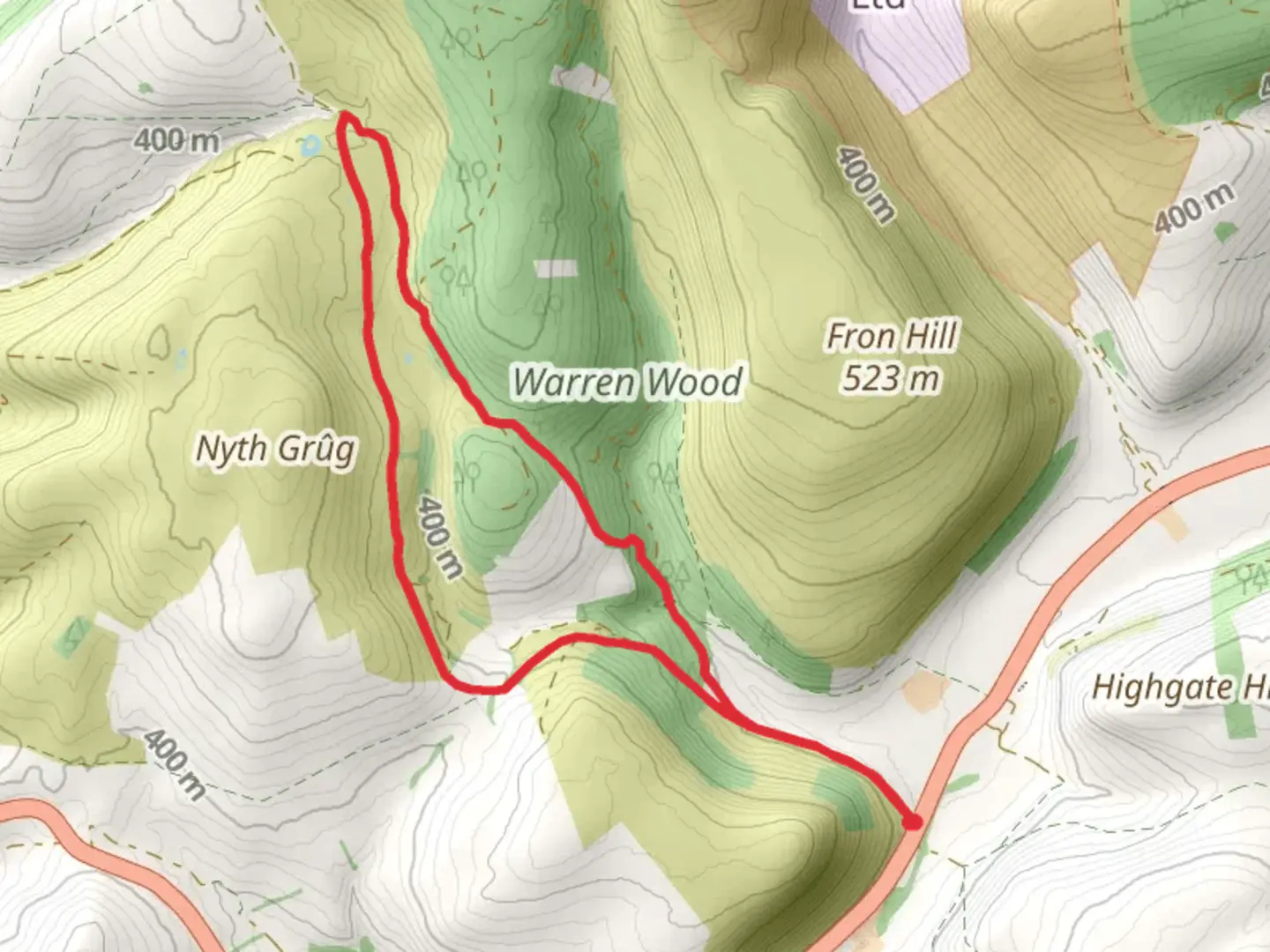 An image depicting the trail Crinfynydd Loop and its surrounding area.