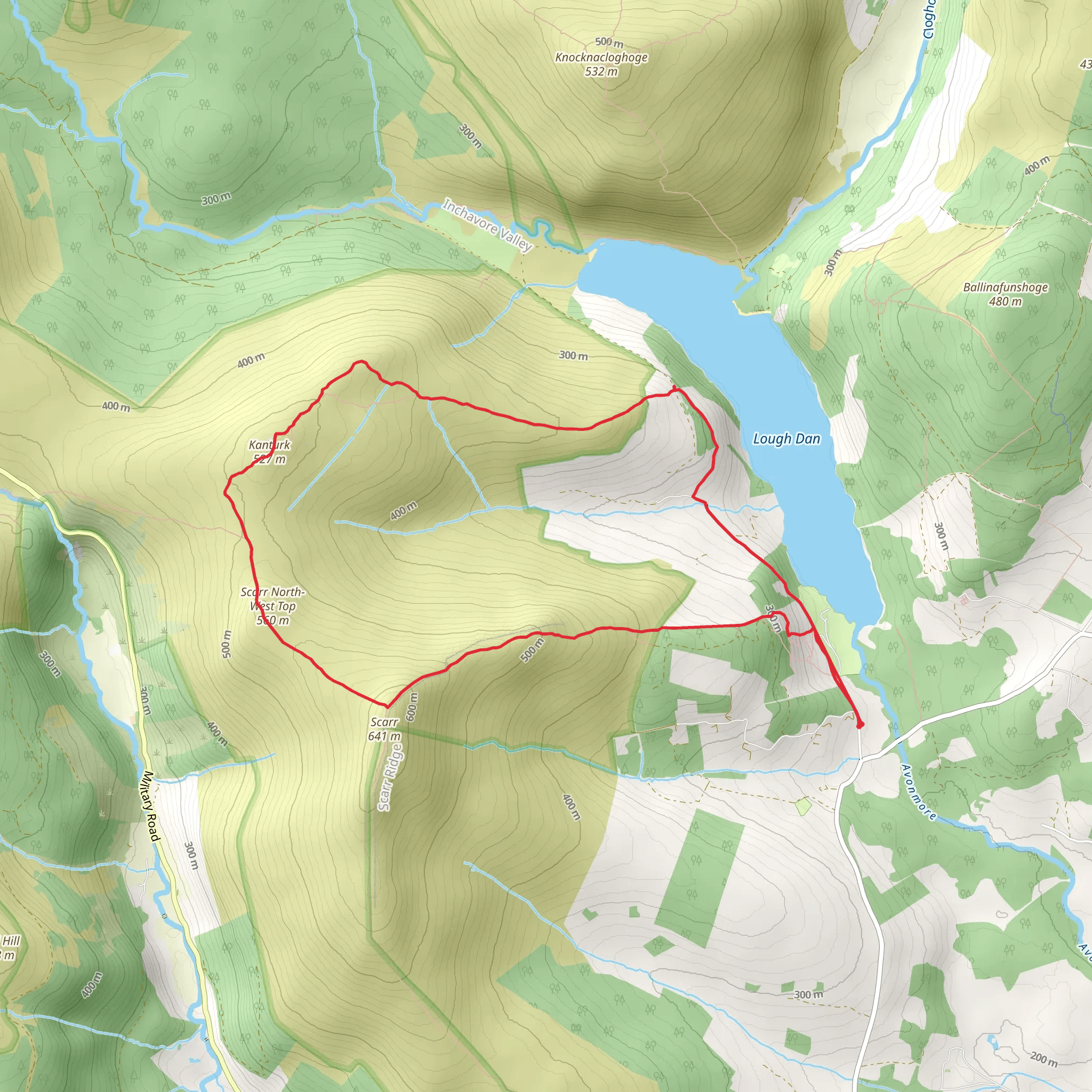 Scar North west Top and Kanturk Loop mobile static map