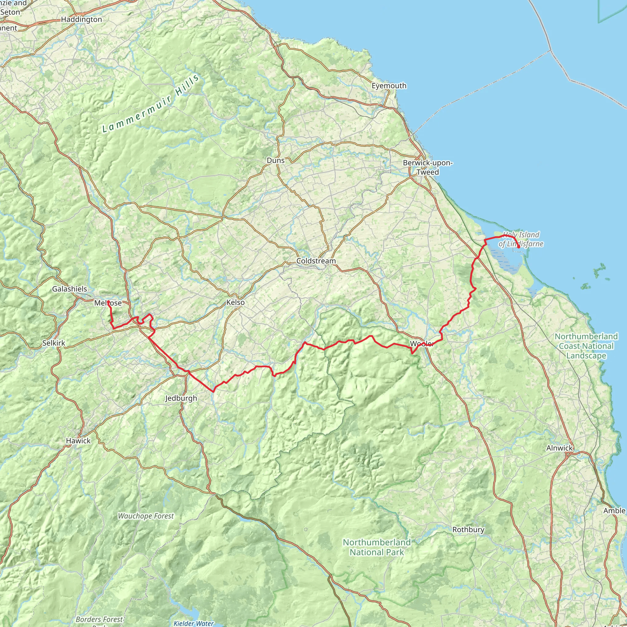 St. Cuthberts Way mobile static map