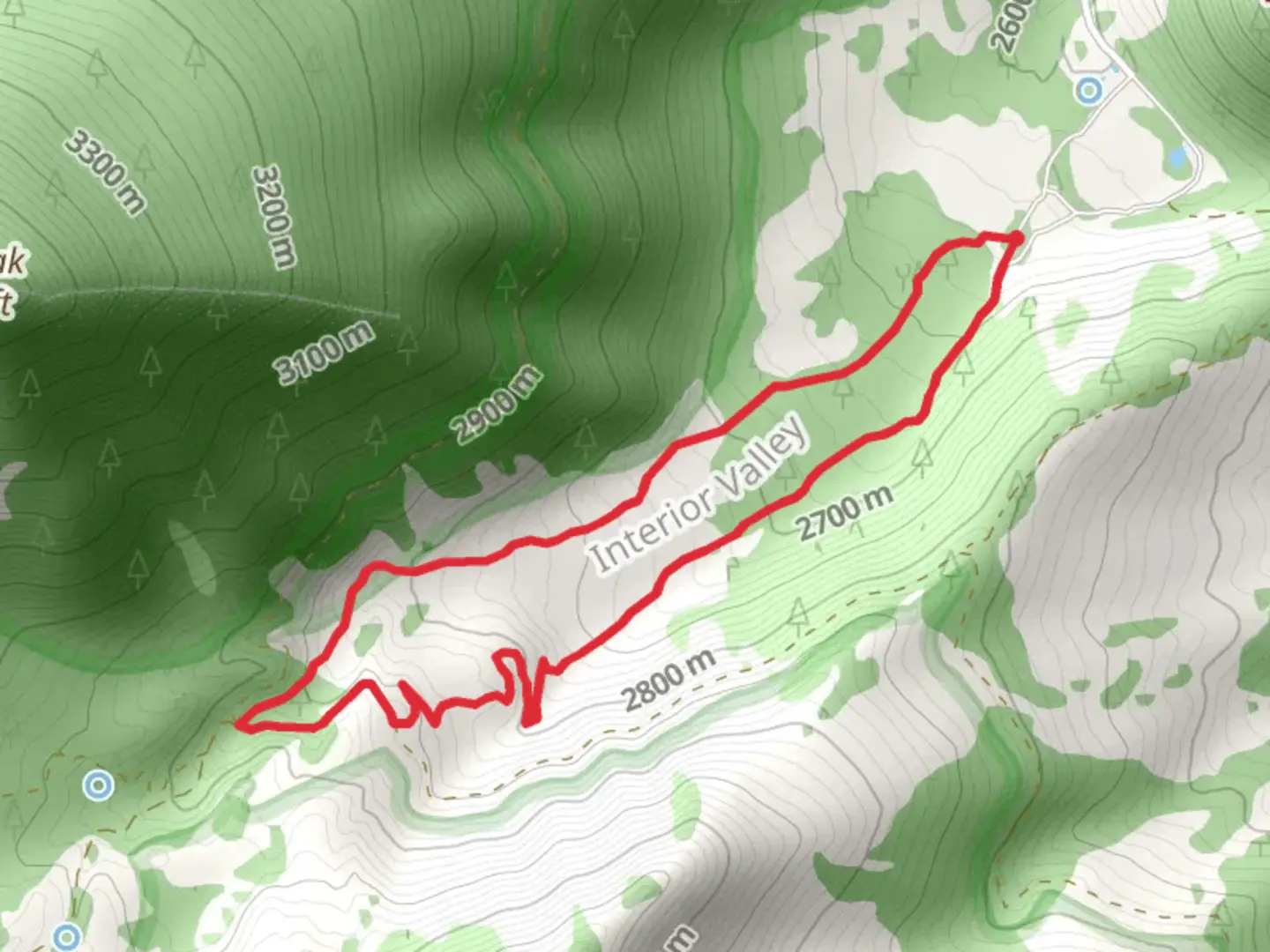 An image depicting the trail Inner Basin Loop Trail and its surrounding area.