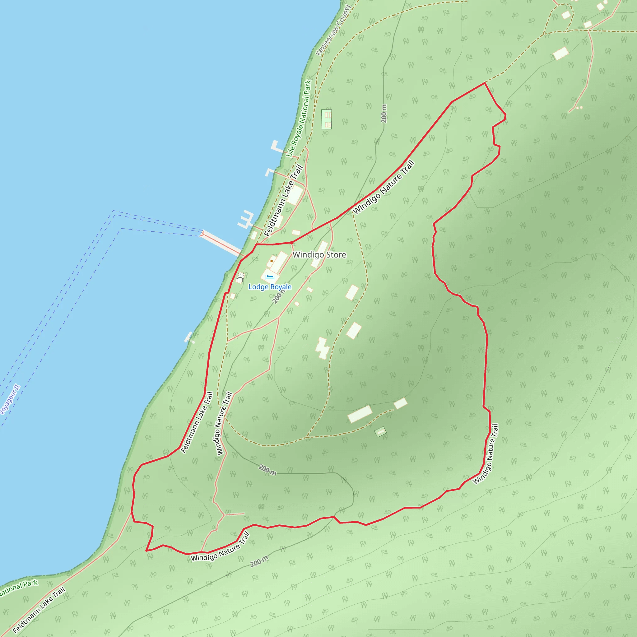 Windigo Nature Loop Trail mobile static map