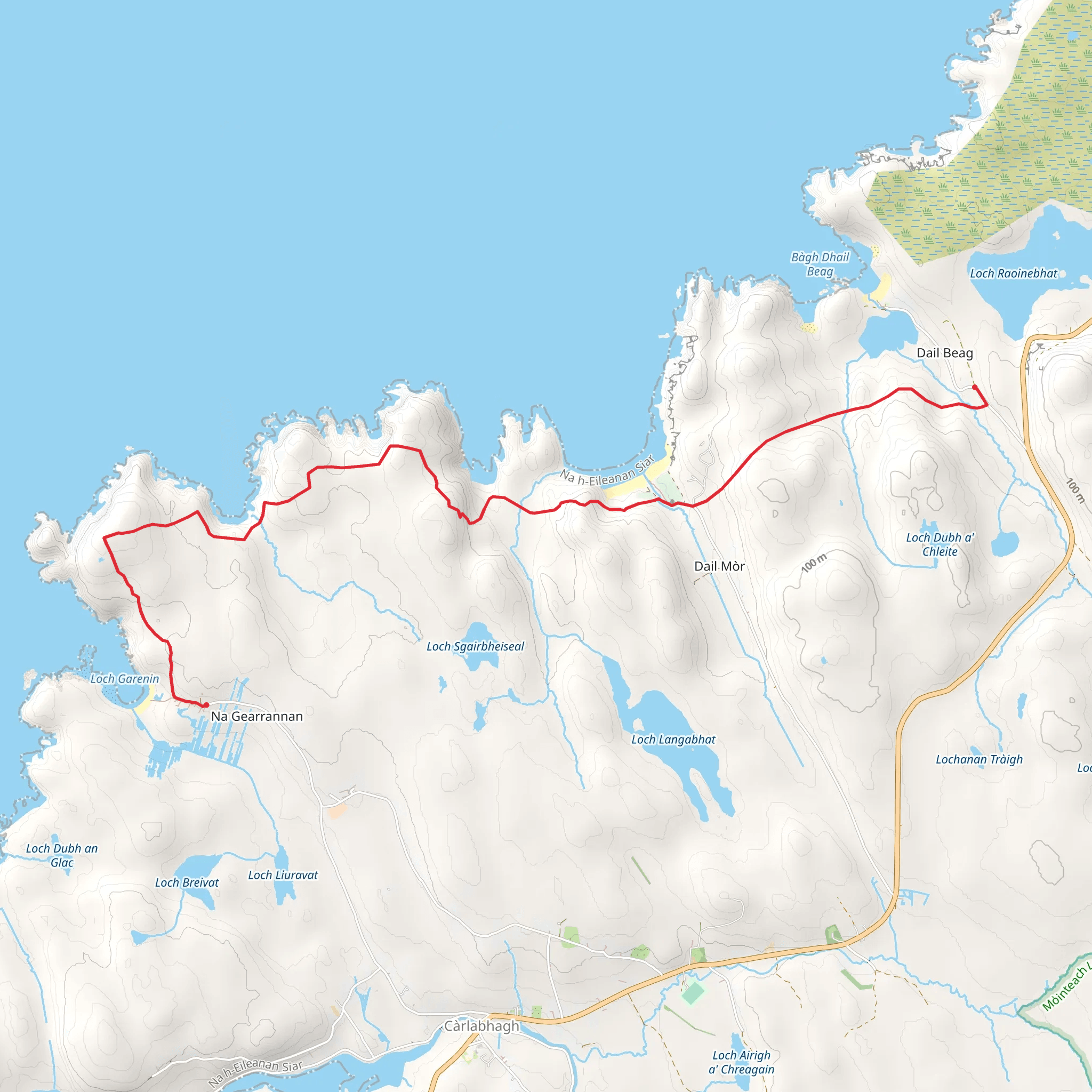 Garenin to Dail Beag Walk - Lewis mobile static map