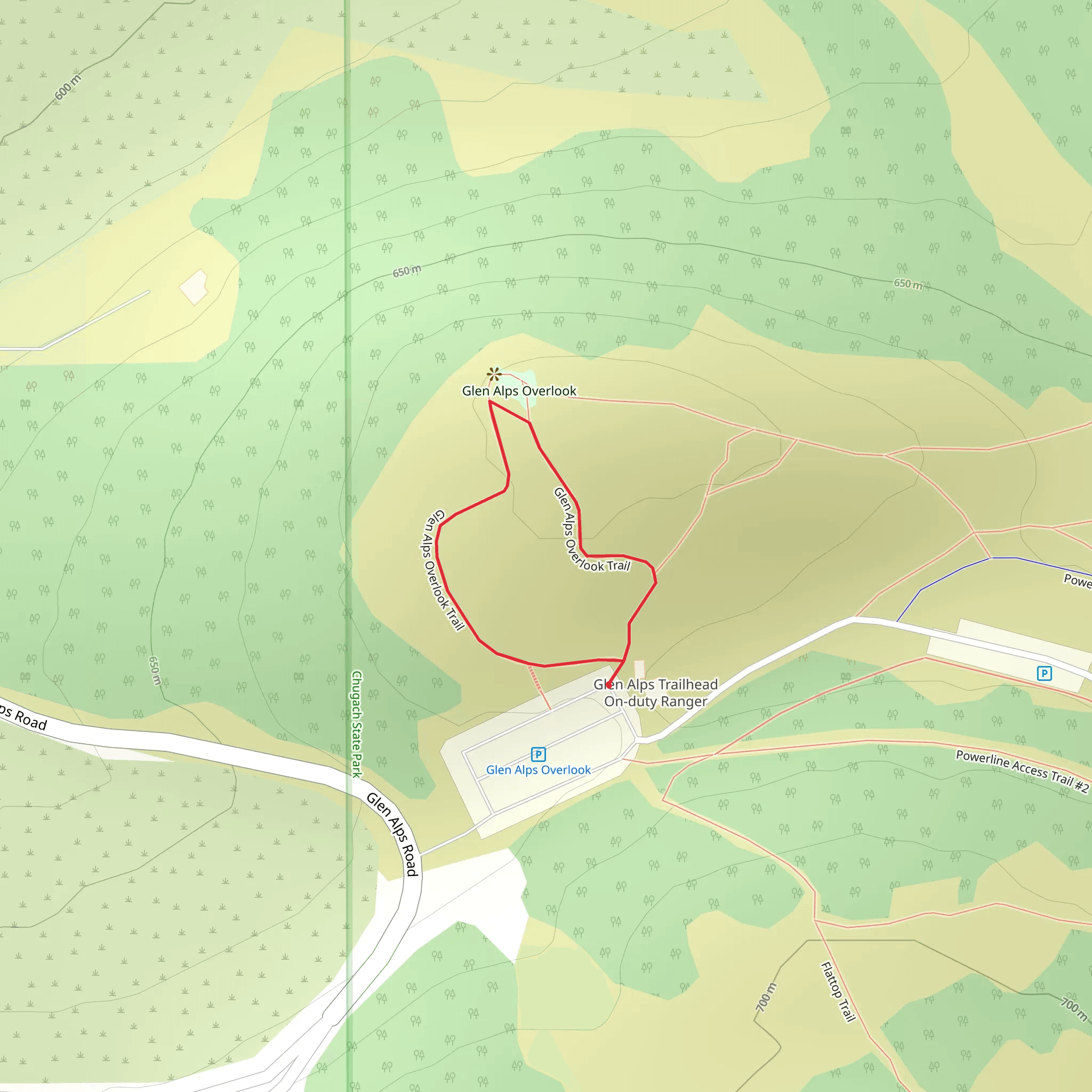Glen Alps Loop Trail mobile static map