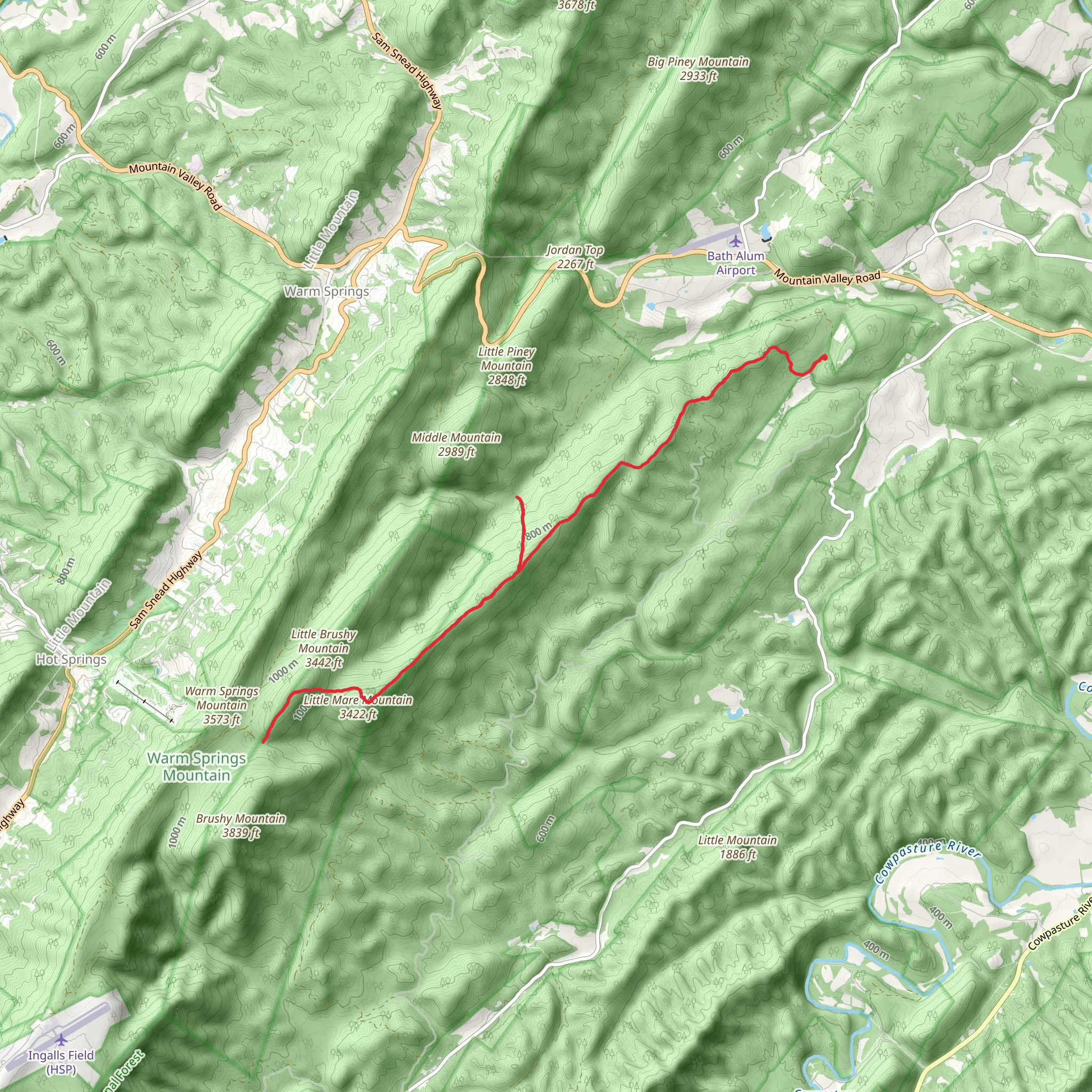 Little Mare Mountain Trail mobile static map