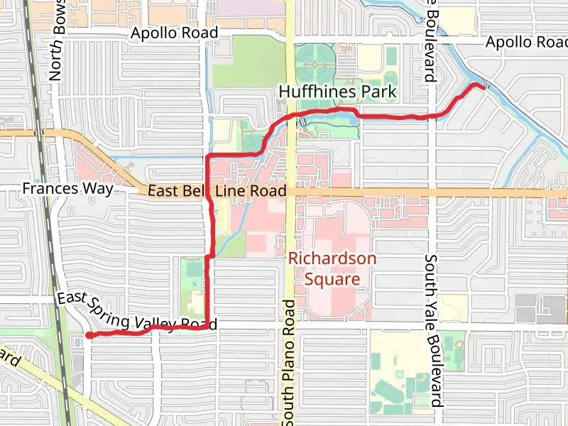 Huffhines Creek Walk from South Bowser Road