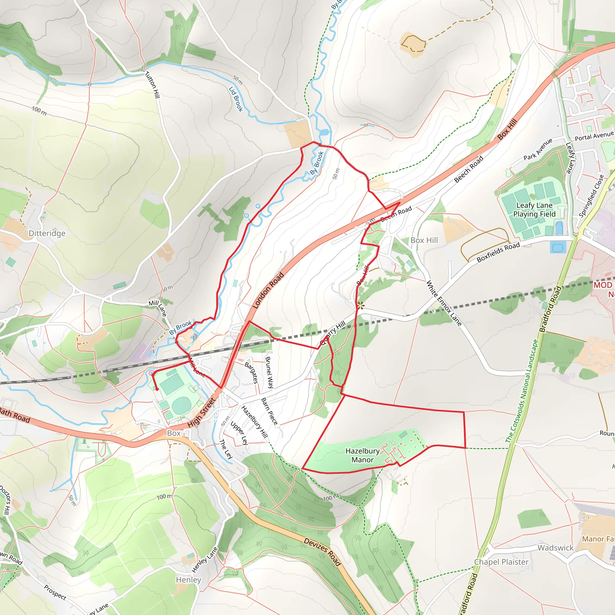Box Heritage Trail mobile static map