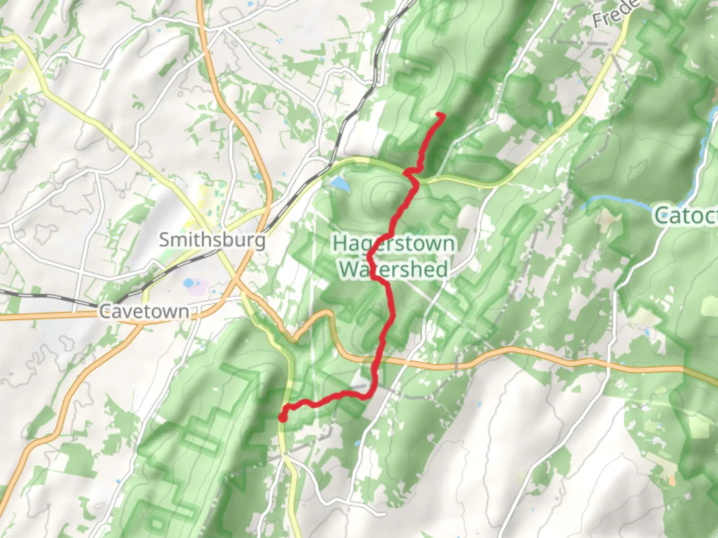 An image depicting the trail Raven Rock via Appalachian Trail and its surrounding area.