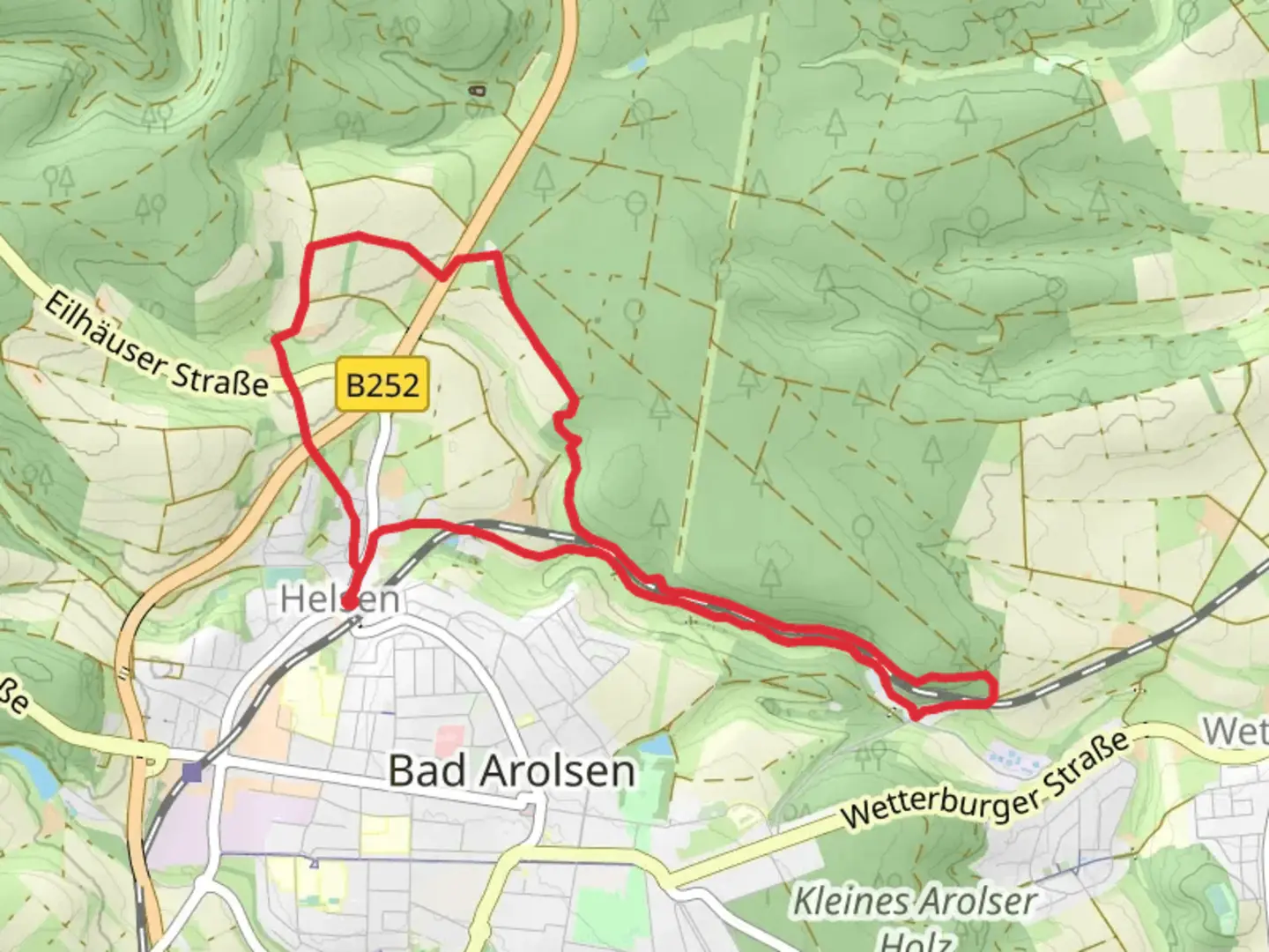An image depicting the trail Bad Arolsen Wanderweg H3 and H4 and its surrounding area.