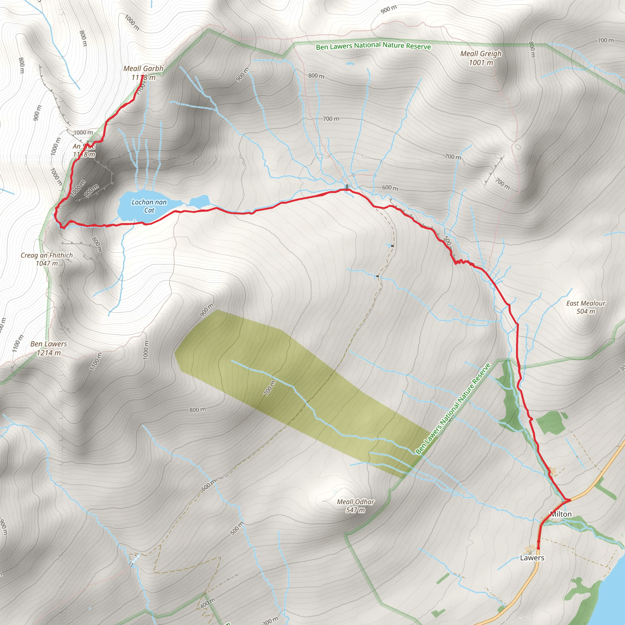 Meall Garbh - Ben Lawers mobile static map