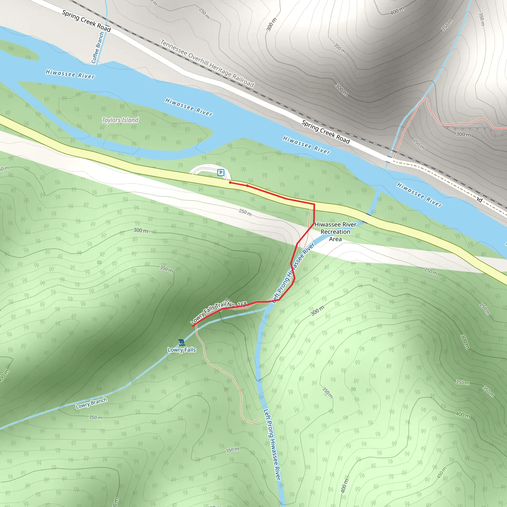 Lowry Falls Trail mobile static map