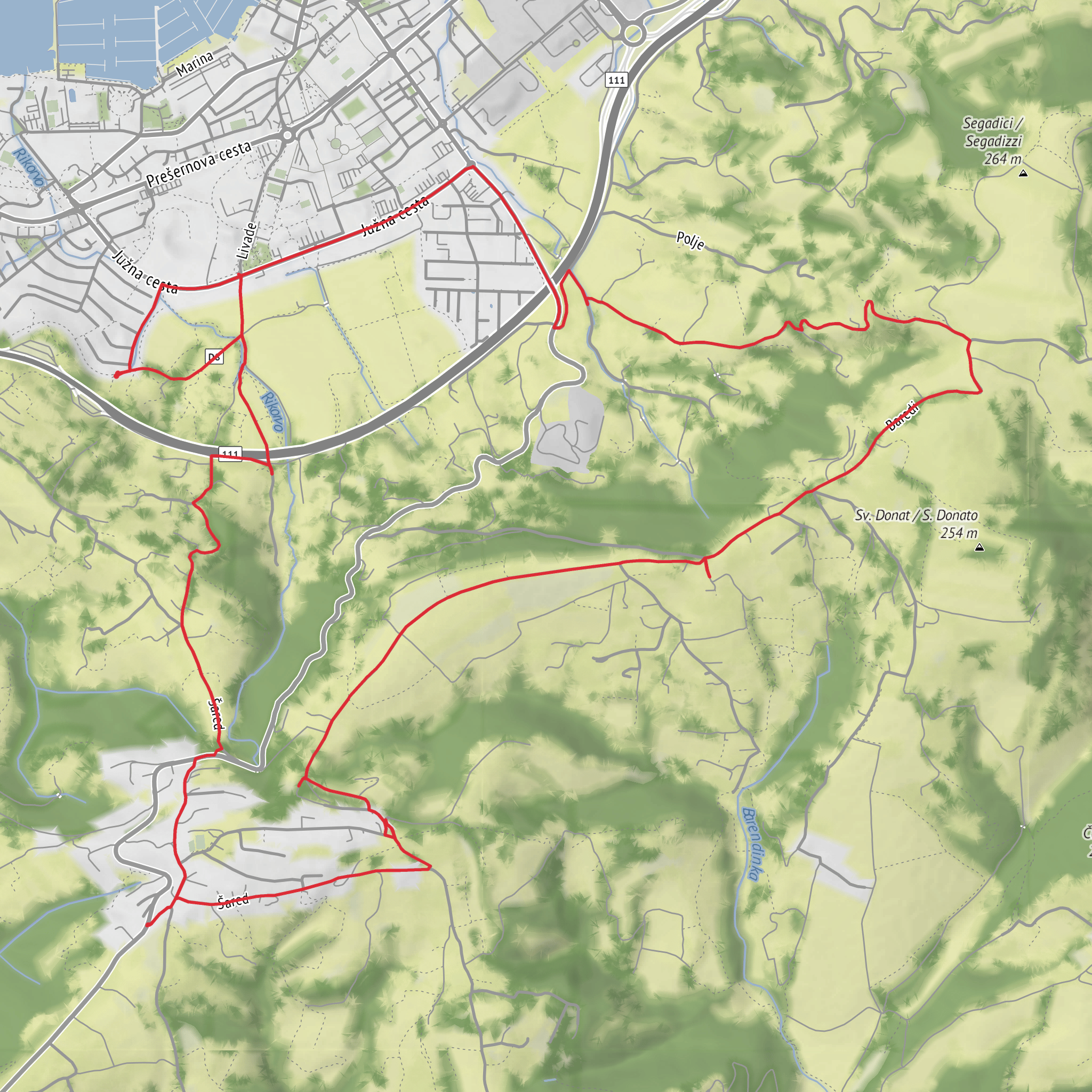 Sared, Baredia and Loncan Loop mobile static map