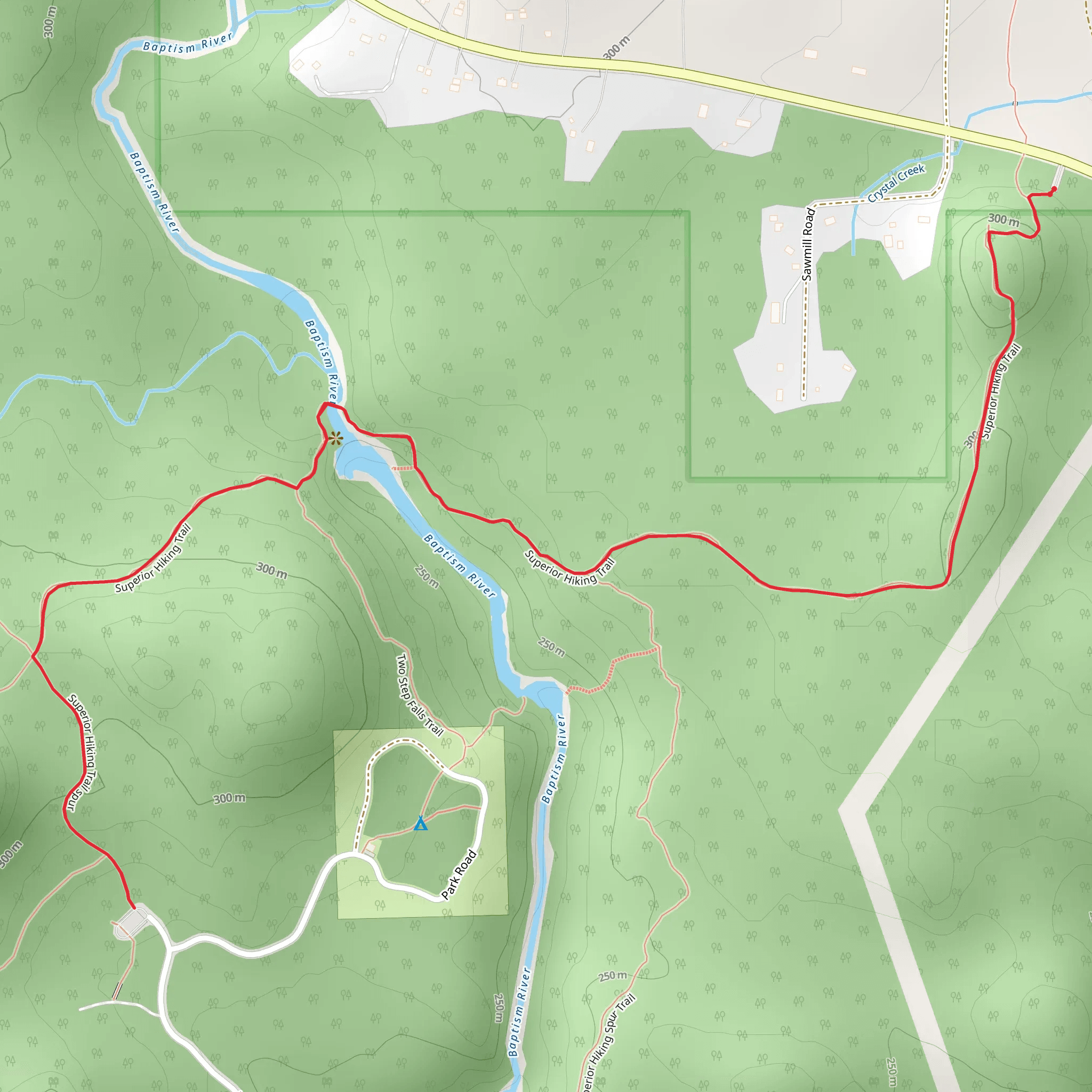 Baptism River - Superior Hiking Trail mobile static map