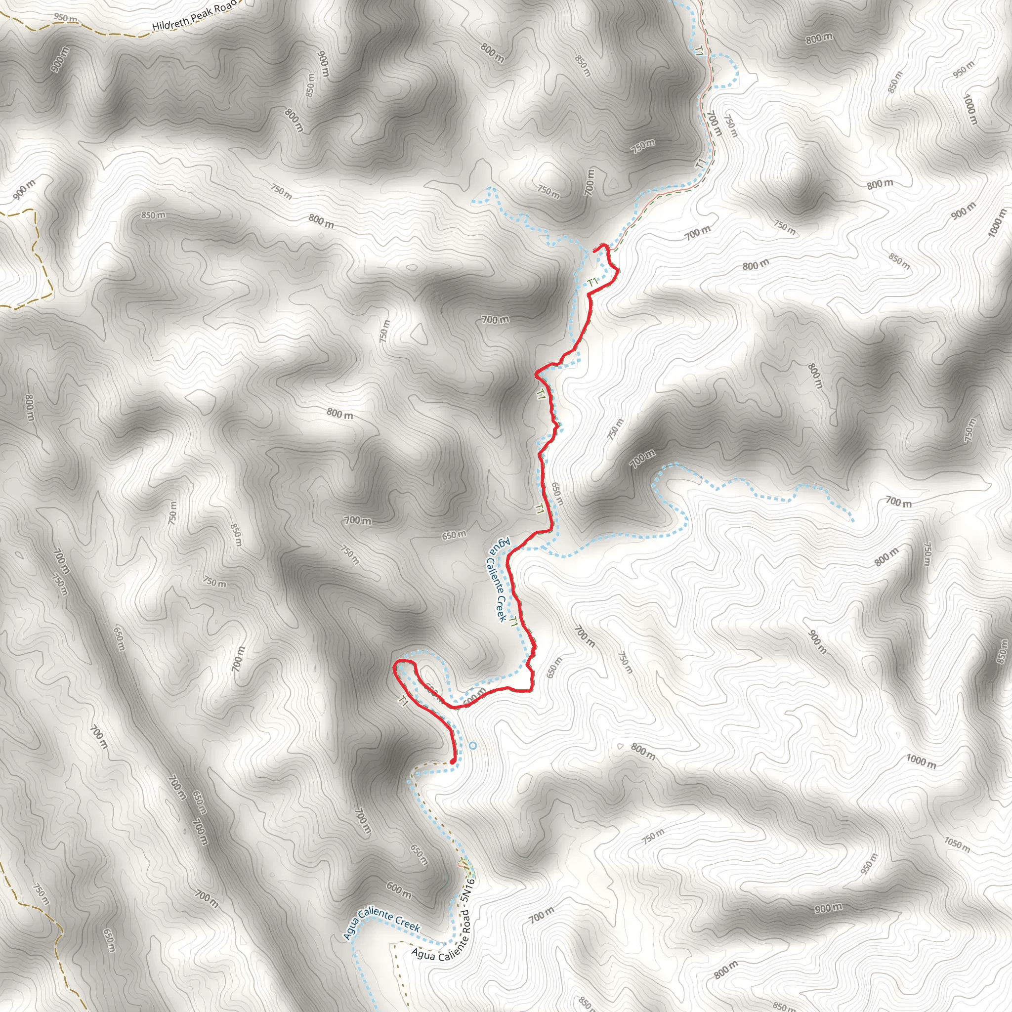 Caliente Trail mobile static map