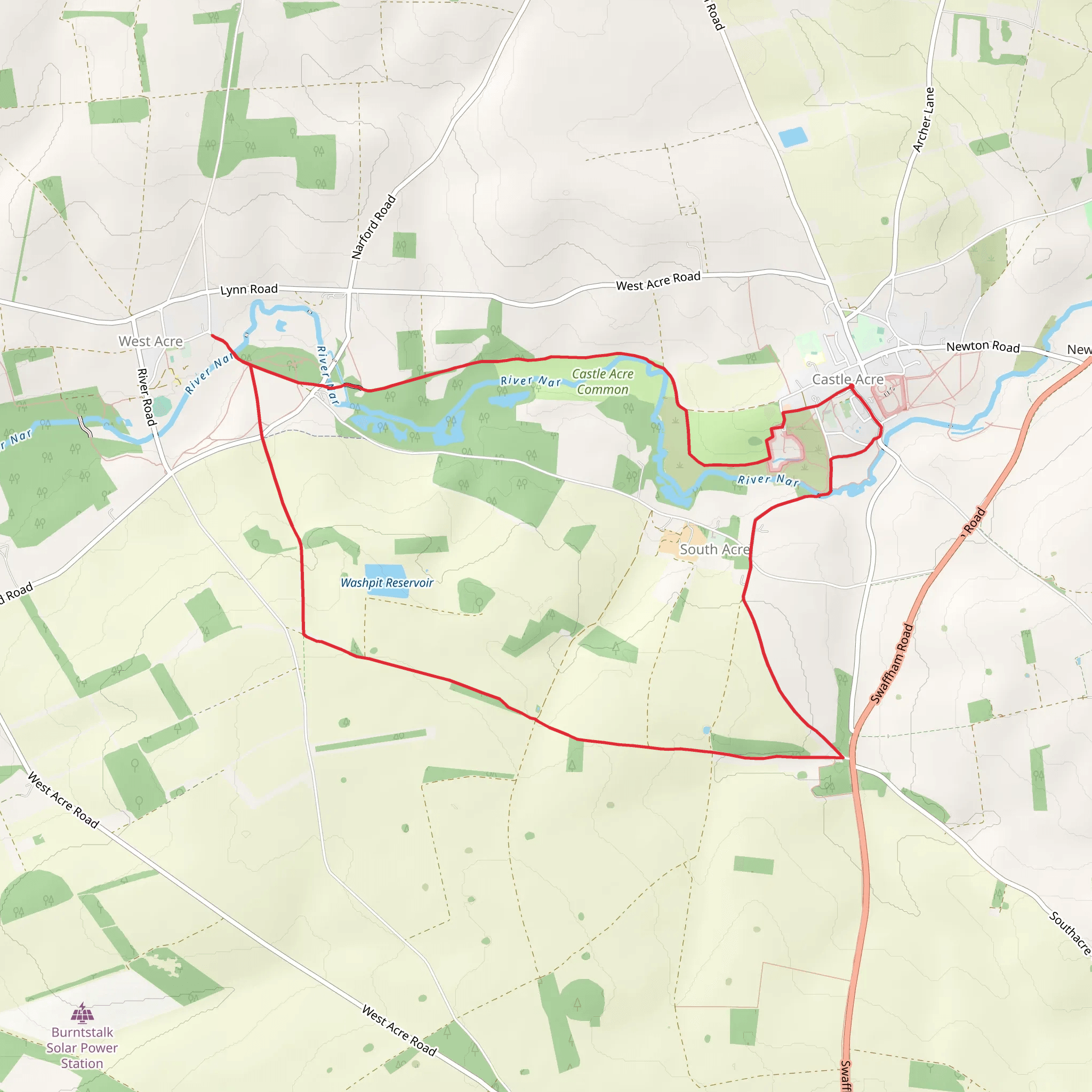Castle Acre Loop mobile static map