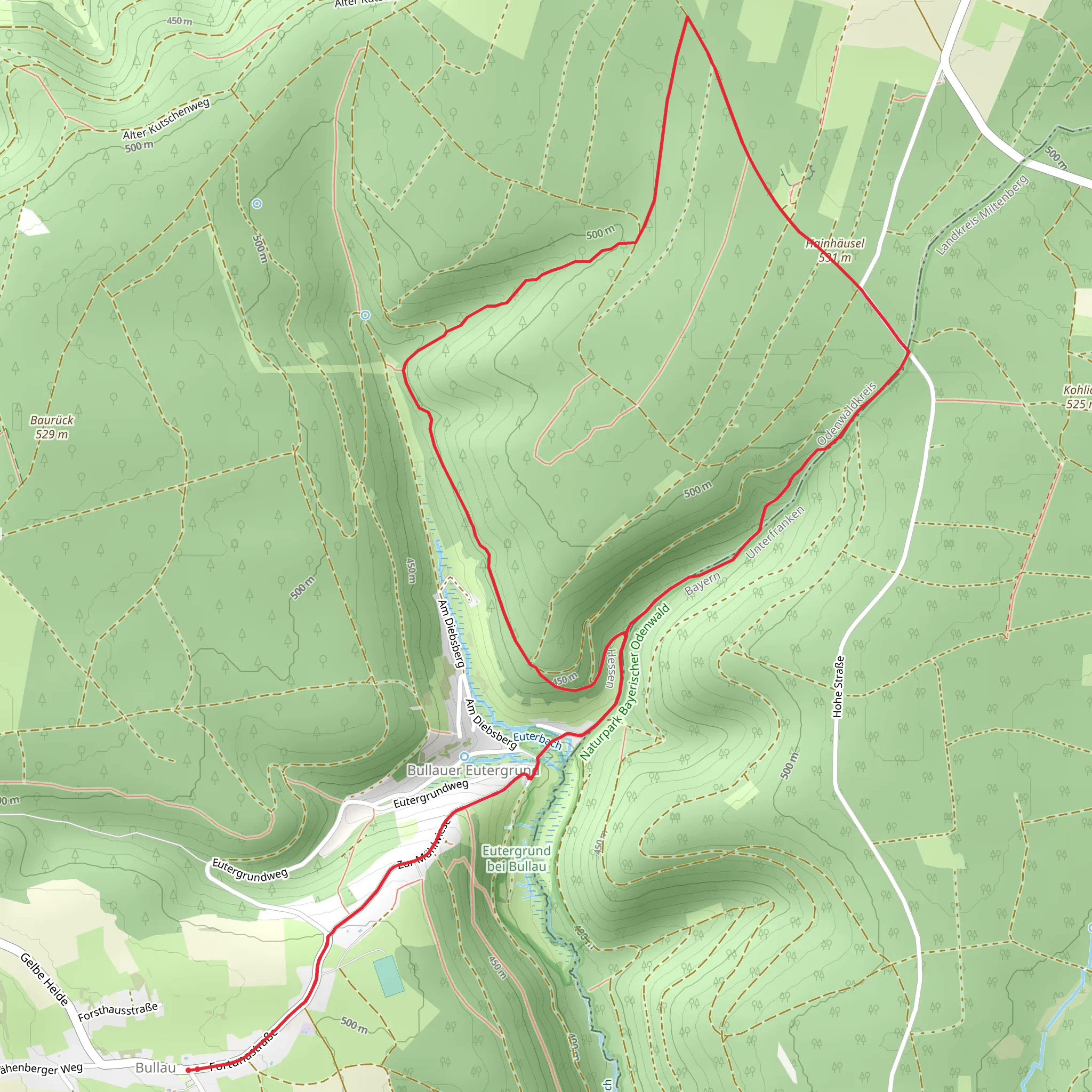 Rundwanderweg Bullau 1 mobile static map
