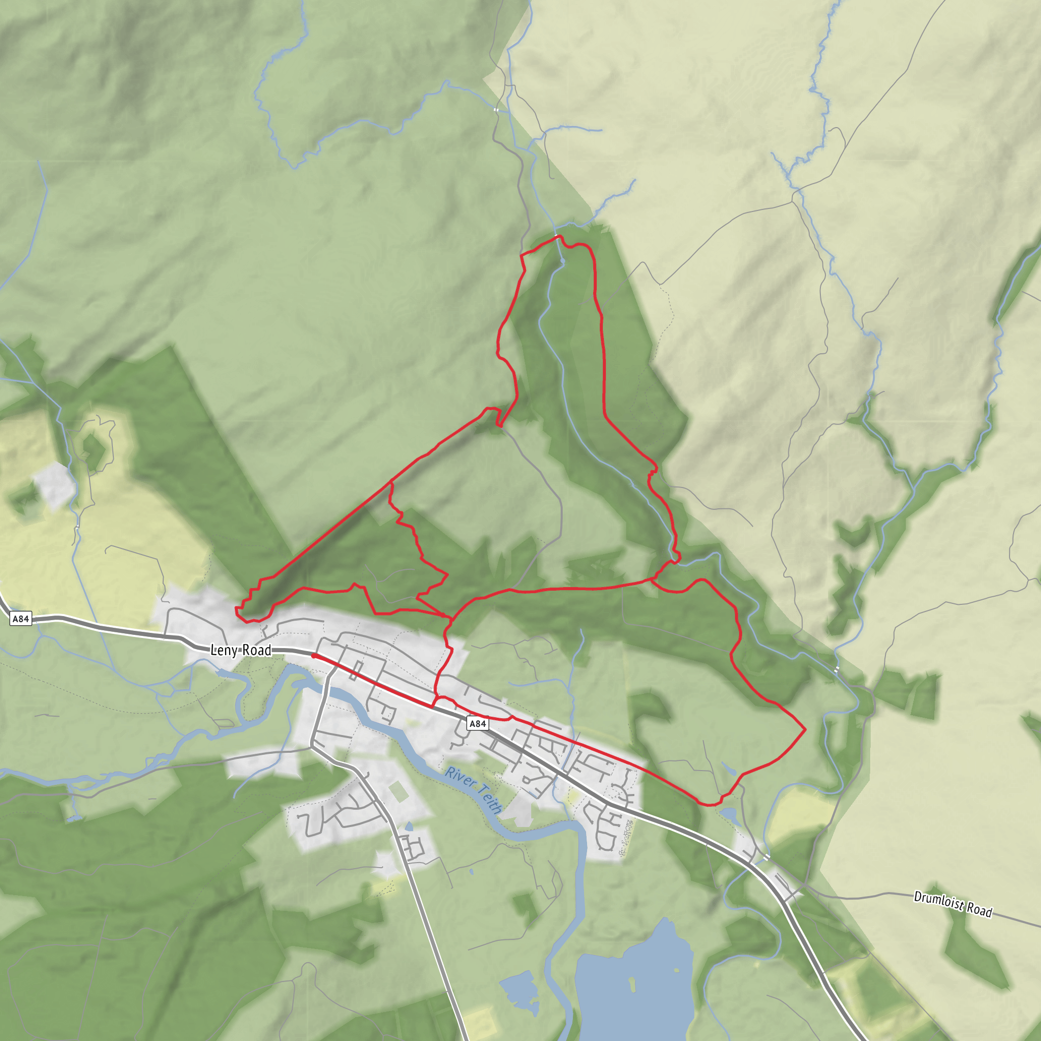 Bracklinn Falls, Coire Eas na Callich and Callander Craig Loop mobile static map