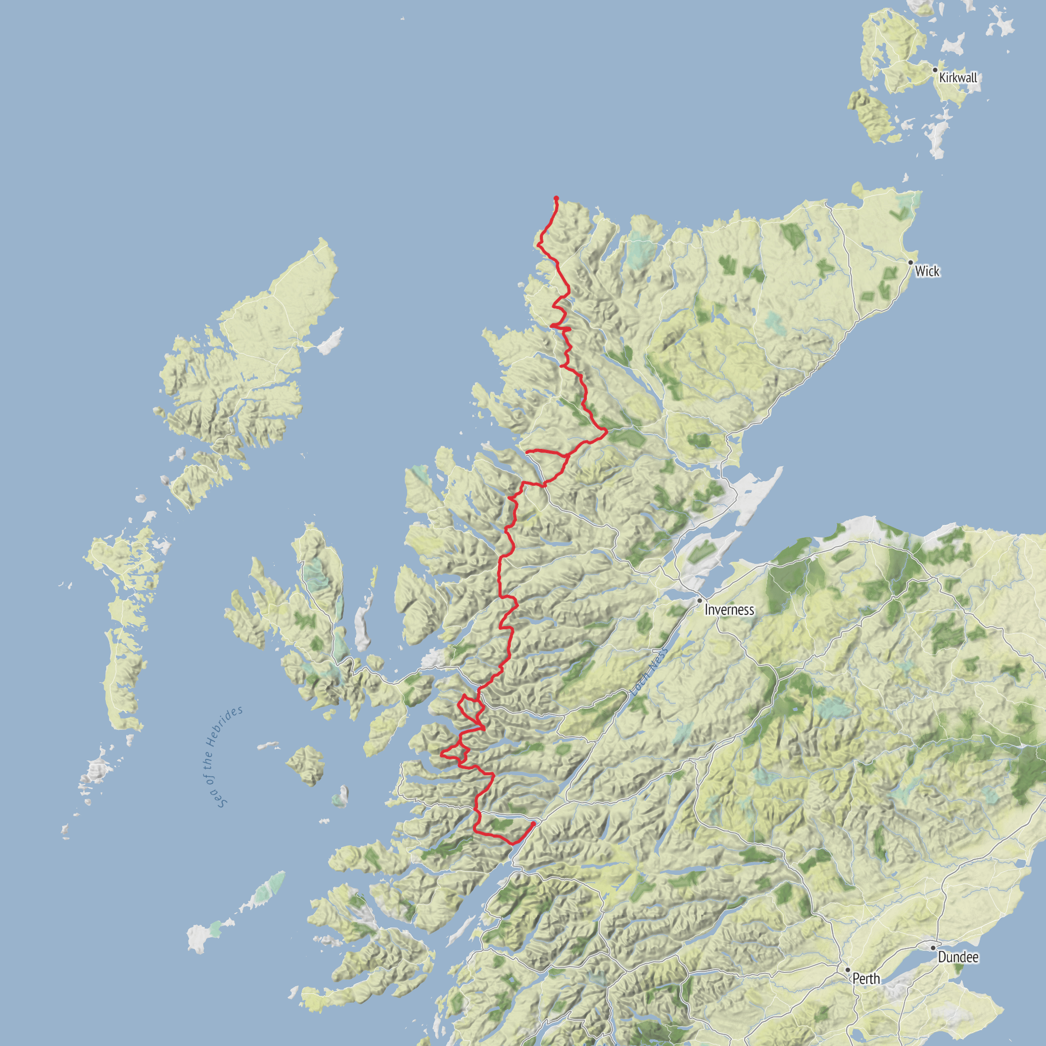 Cape Wrath Way West mobile static map
