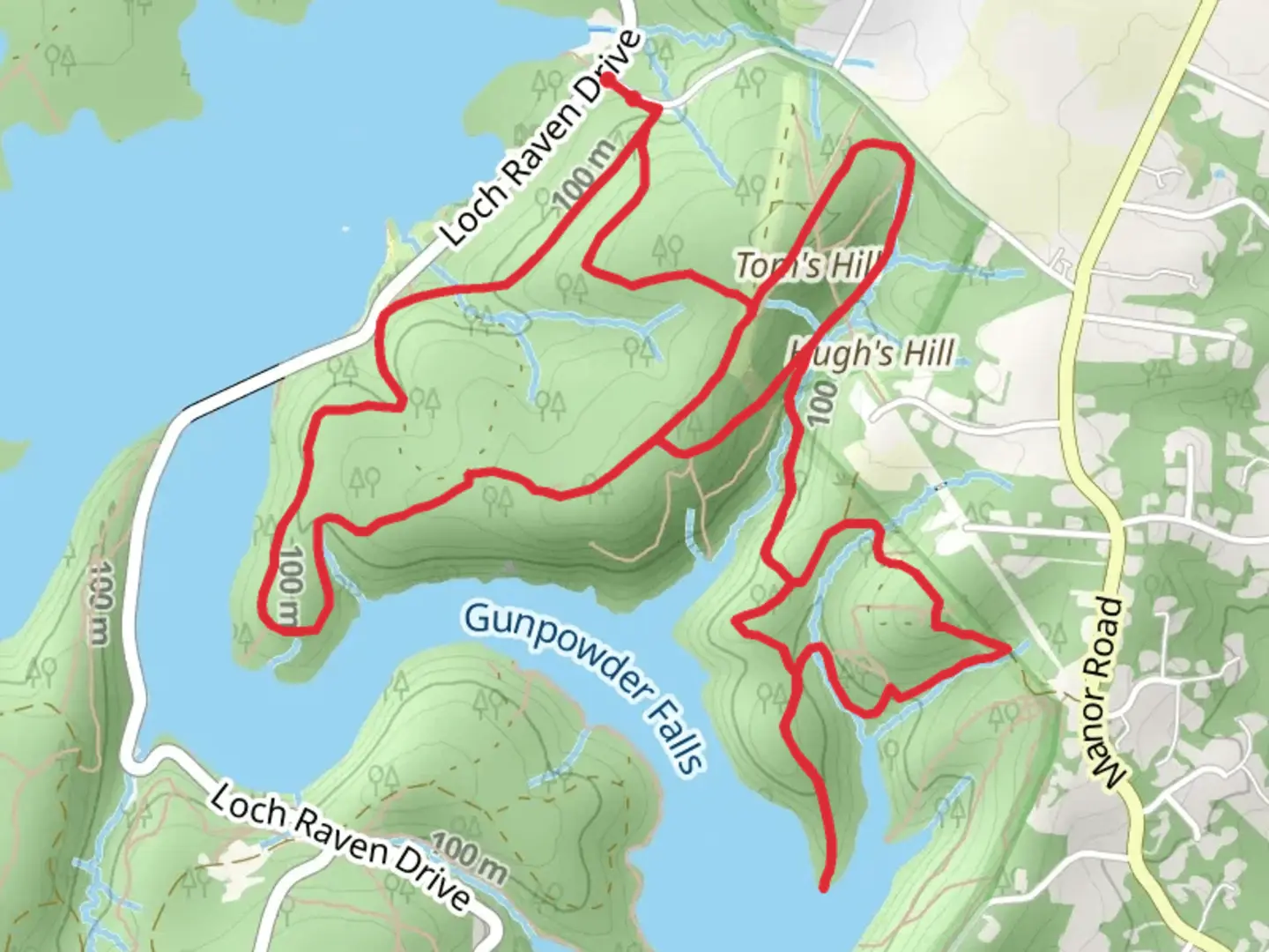 An image depicting the trail Gunpowder Falls and Morgan Mill Trail and its surrounding area.