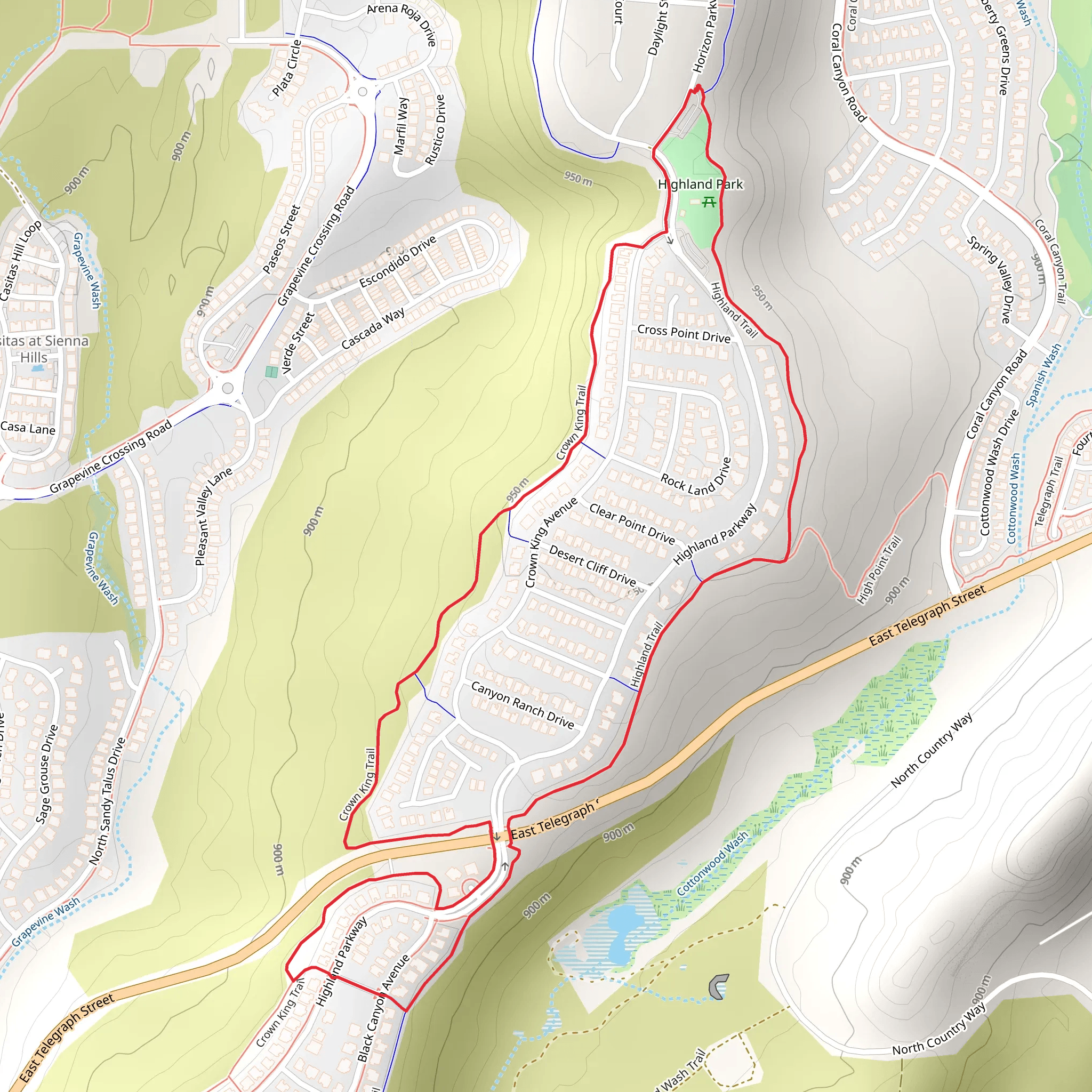 Crown King Trail and Highline Trail mobile static map