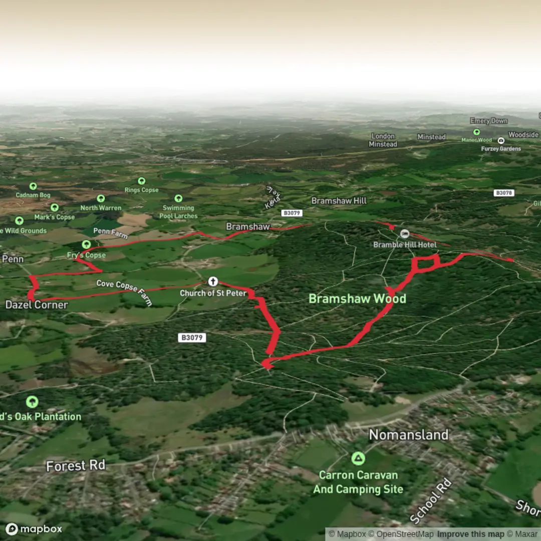 An image depicting the trail Janes Hike from Nomansland final and its surrounding area.