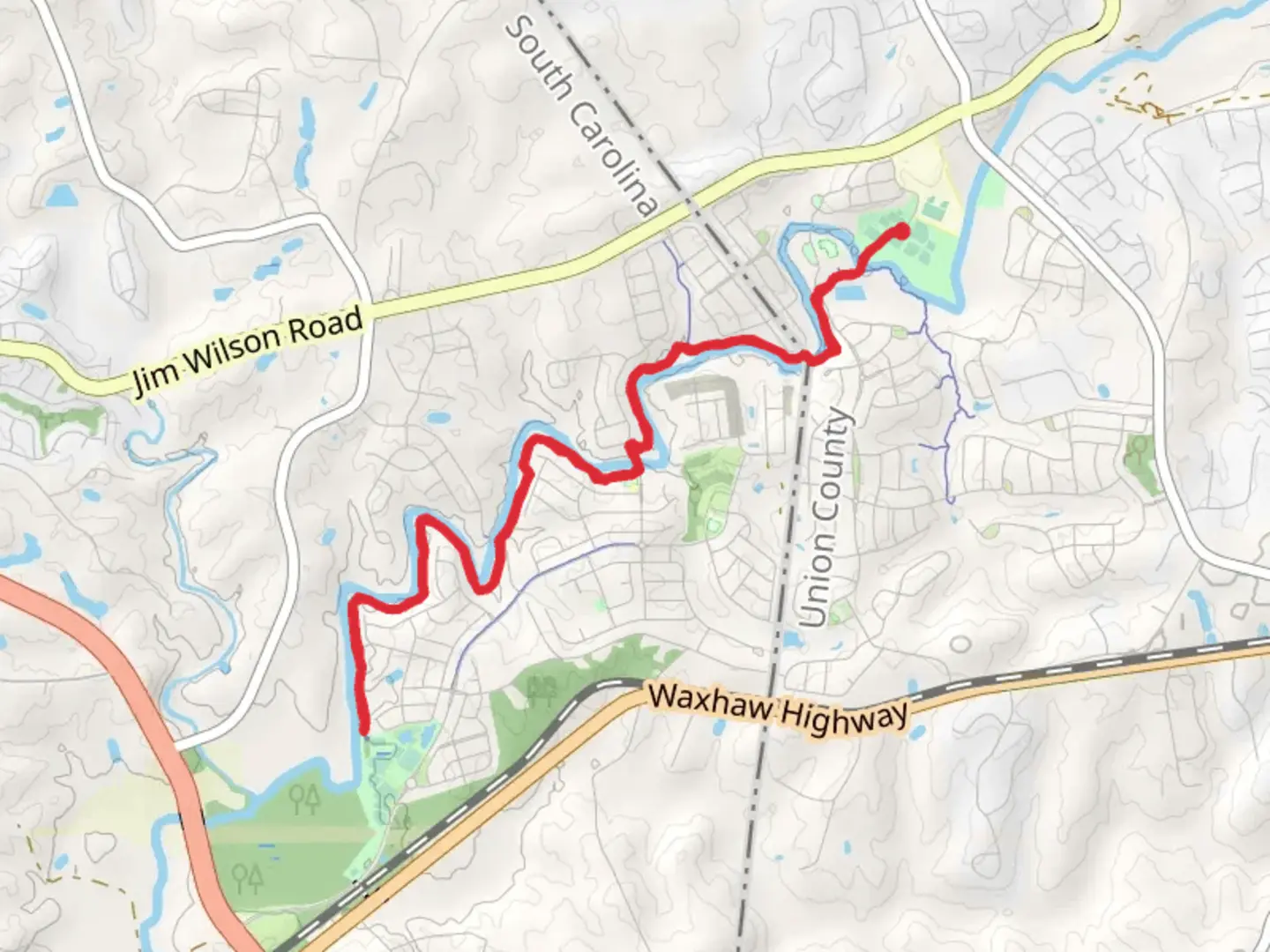 An image depicting the trail Twelvemile Creek Trail and its surrounding area.