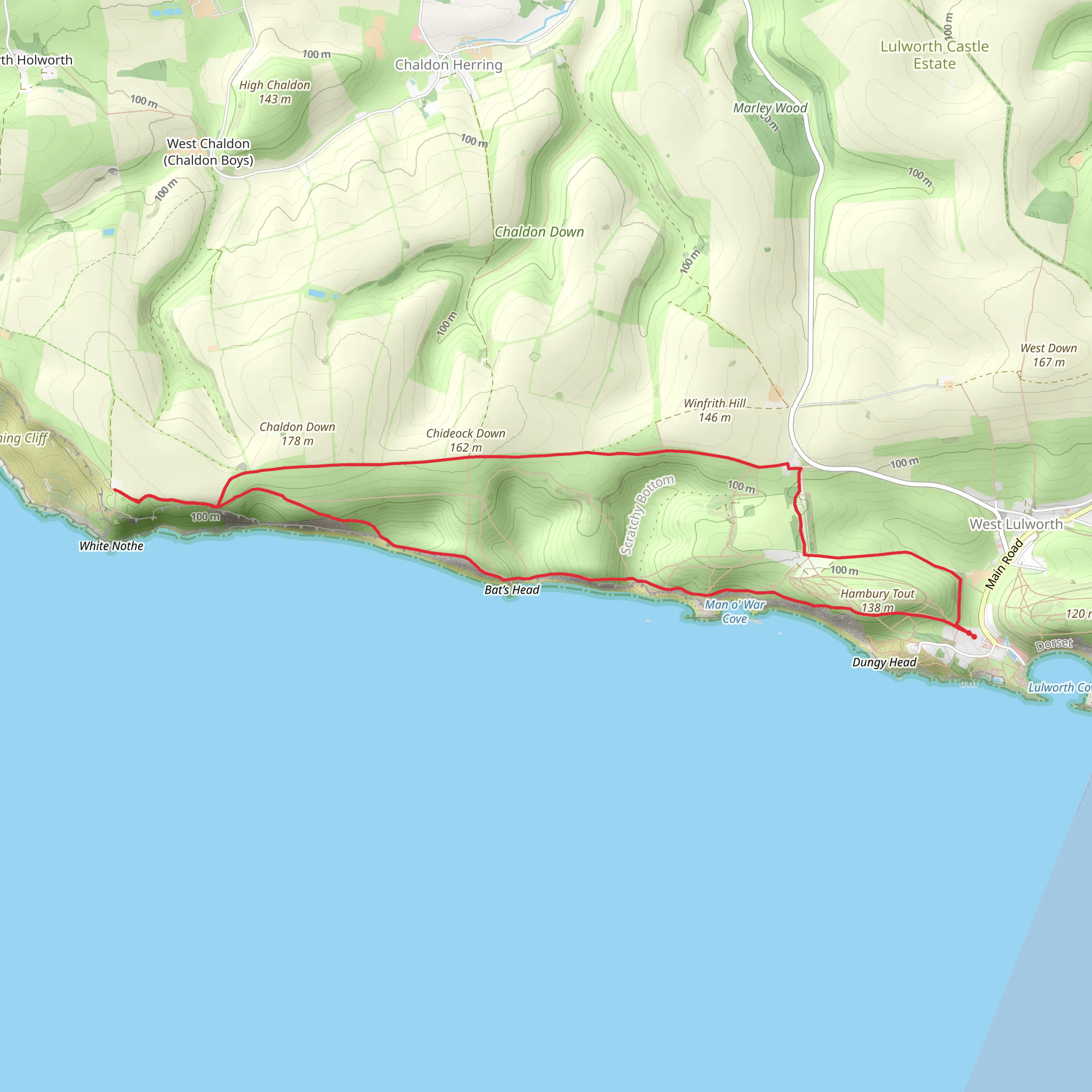Durdle Door and White Nothe from Lulworth Cove mobile static map