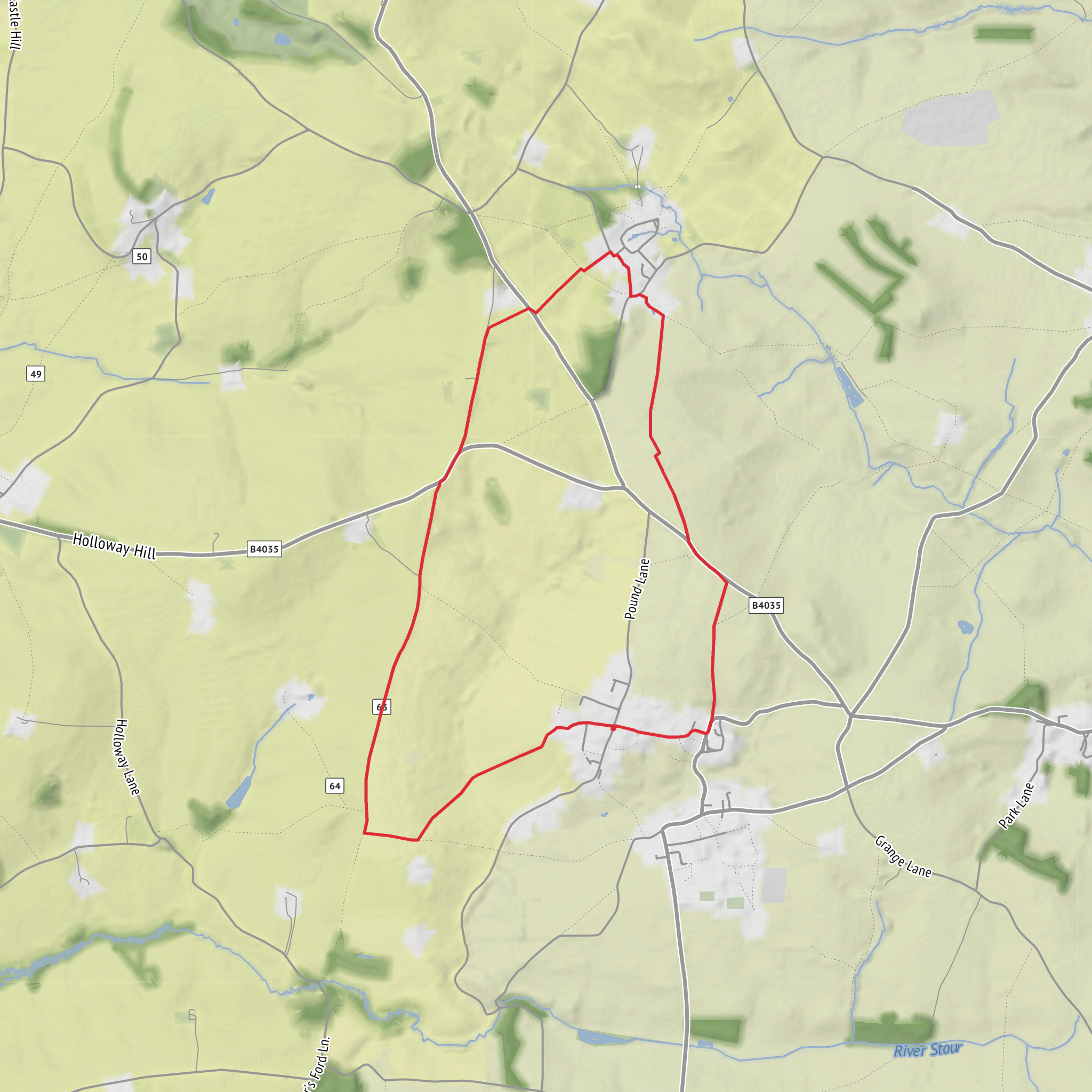 Sibford Heath and Sibford Gower Loop mobile static map
