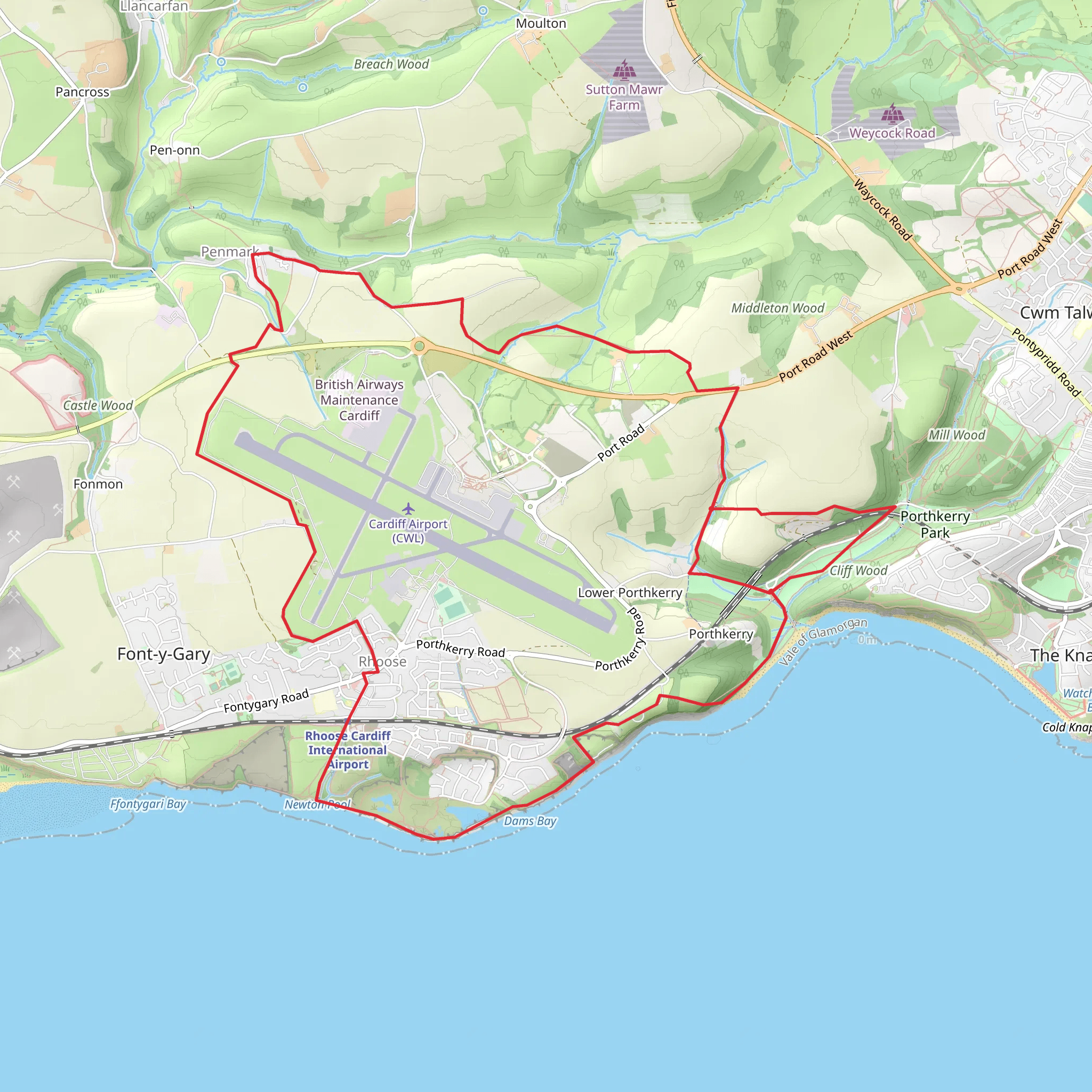 Valeway 16 (Rhoose) mobile static map