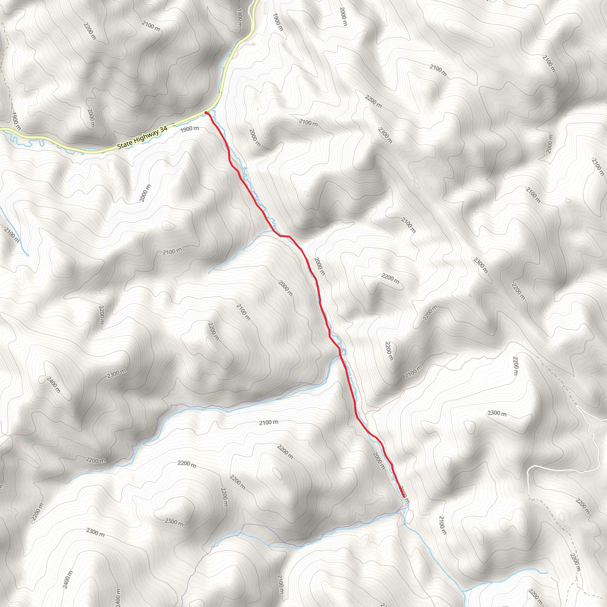 South Fork of Tincup mobile static map