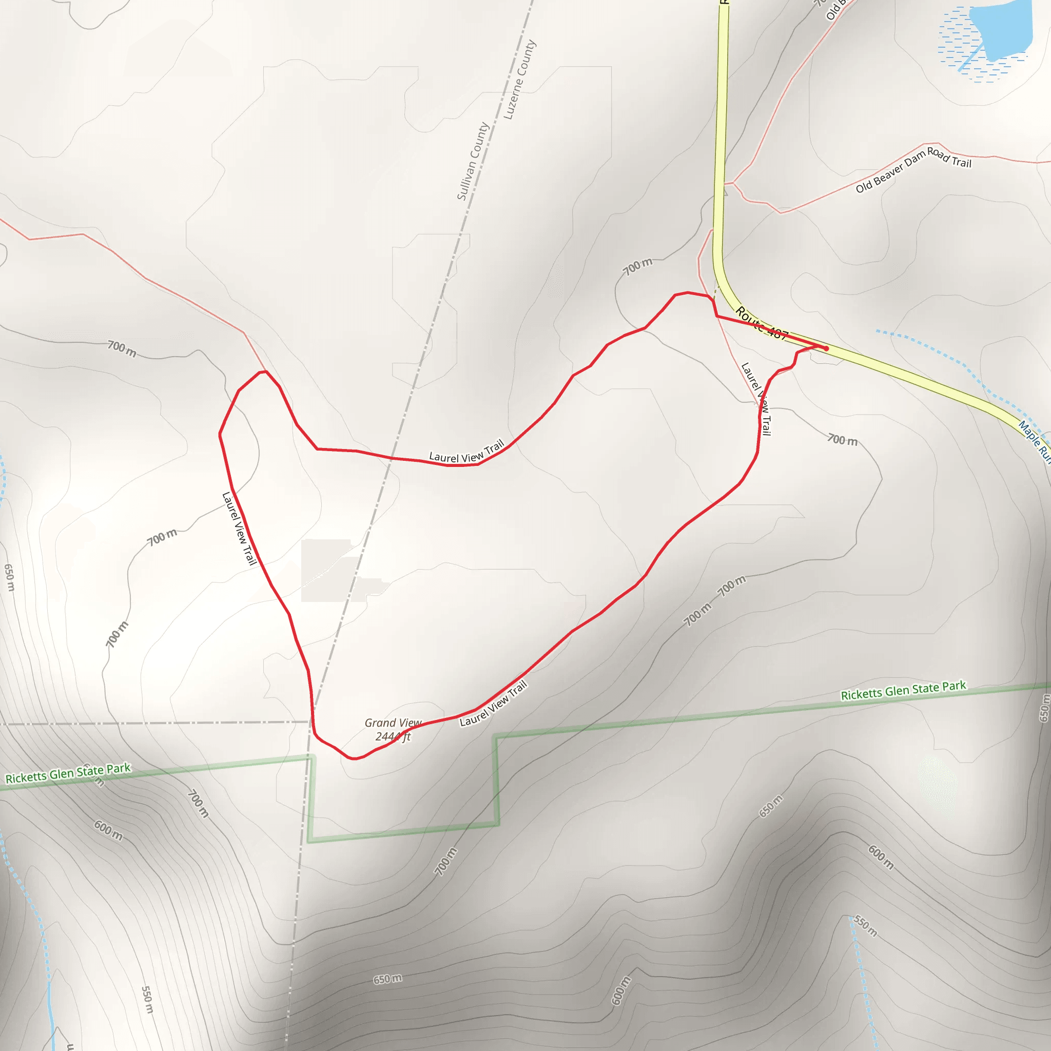 Grand View Loop Trail mobile static map