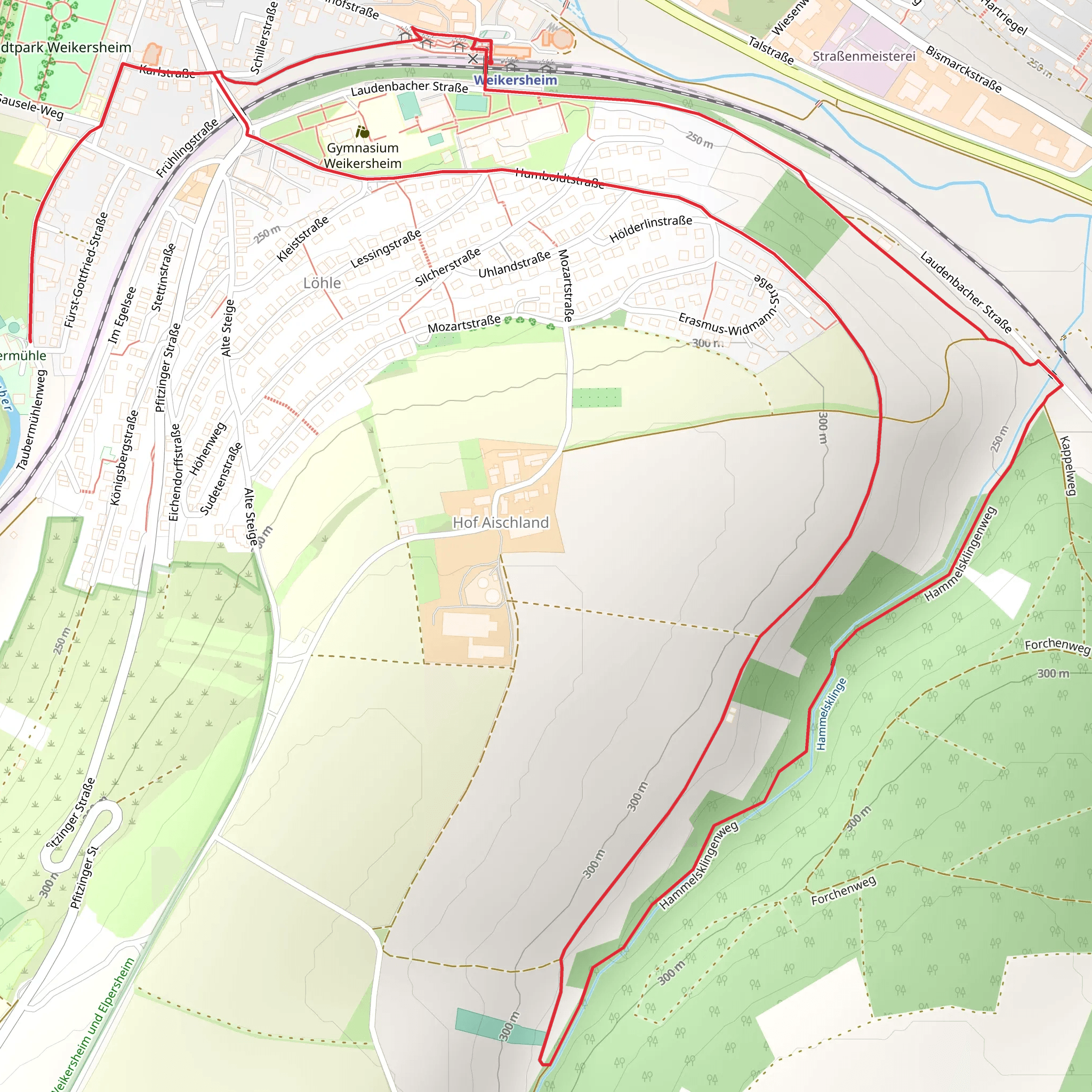 Main-Neckar Rhein Weg and Bergkirche Laudenbach mobile static map