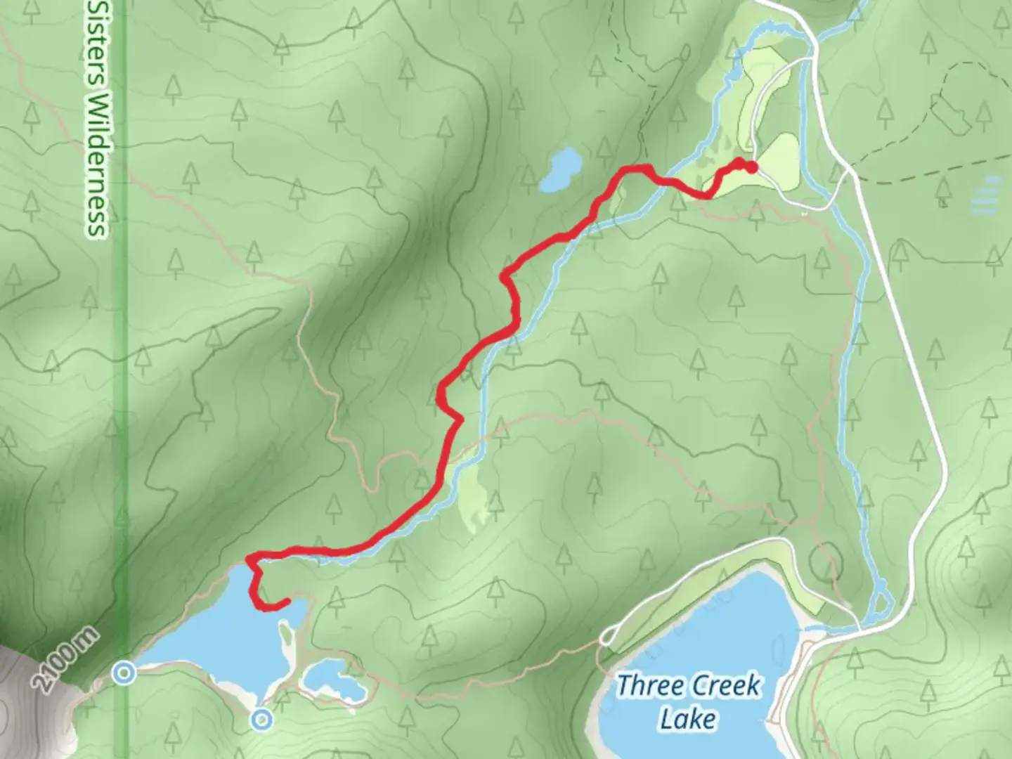 An image depicting the trail Little Three Creek Lake Trail from Three Creek Meadow Horse Camp and its surrounding area.