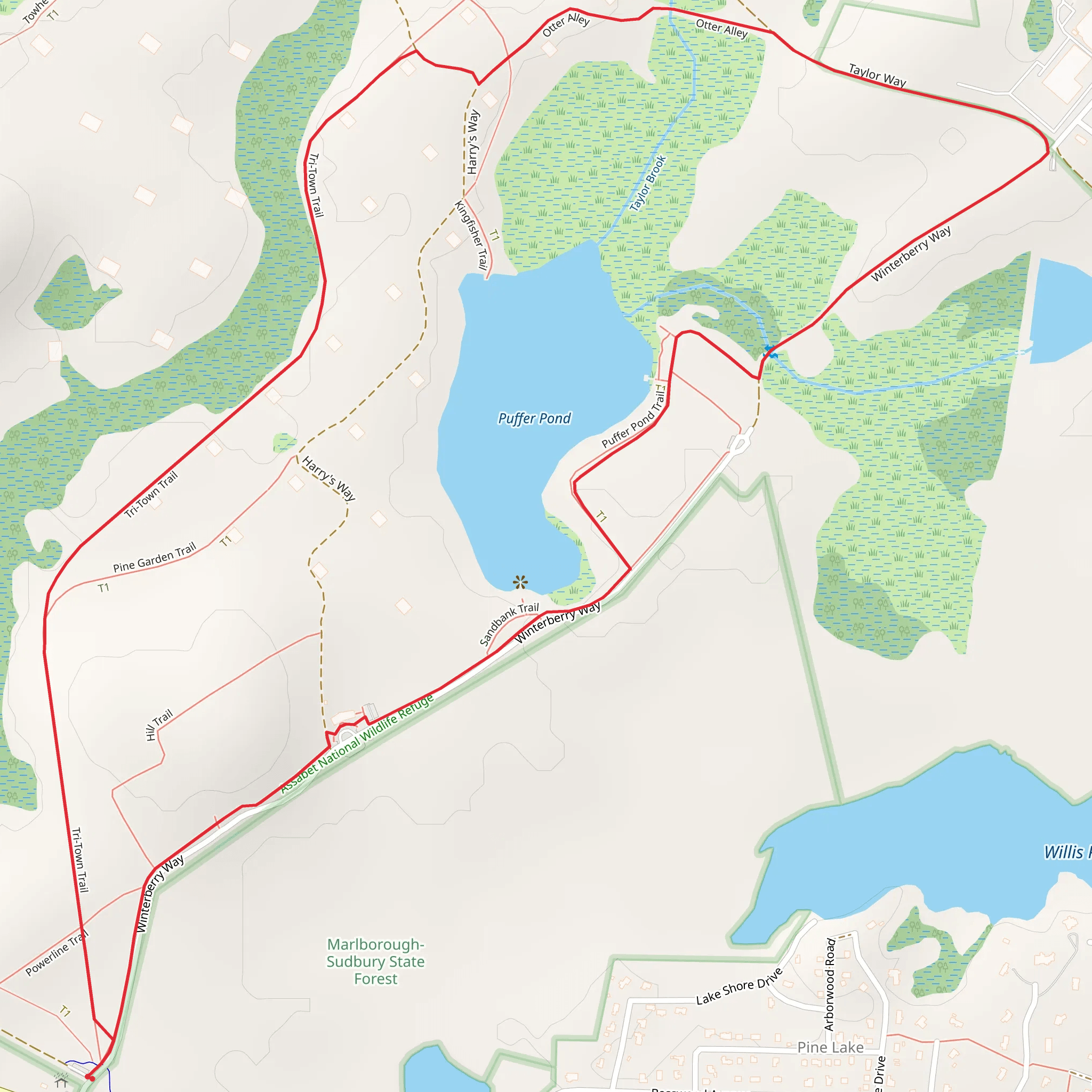 Puffer Pond Loop Trail mobile static map