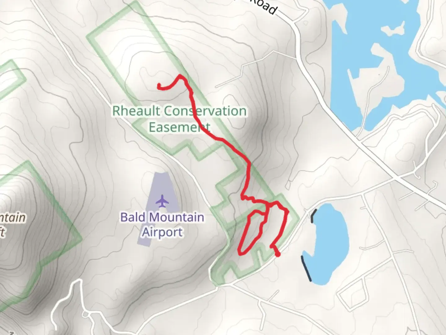 An image depicting the trail Rheault Trail Loop and its surrounding area.