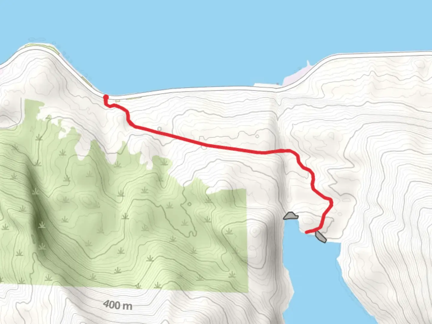 An image depicting the trail Allison Point Out and Back and its surrounding area.