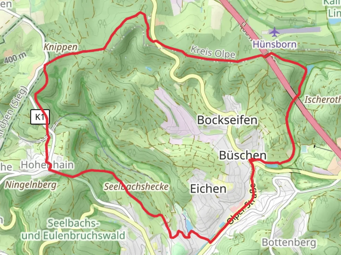 An image depicting the trail Büscher Weiher and Wendinger See via Wendener Rundweg and its surrounding area.