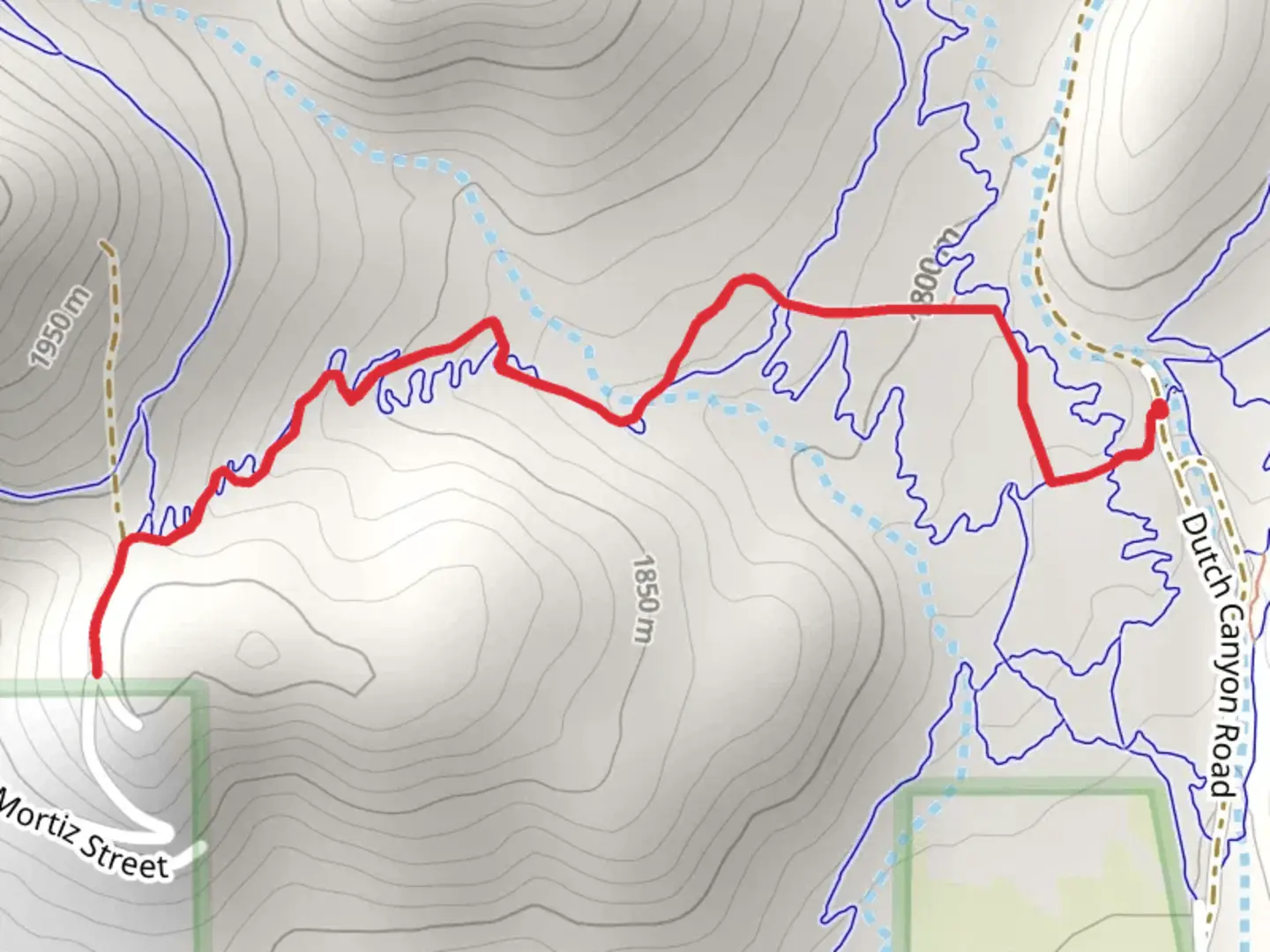 An image depicting the trail Fenceline and Donkey Ridge Walk and its surrounding area.