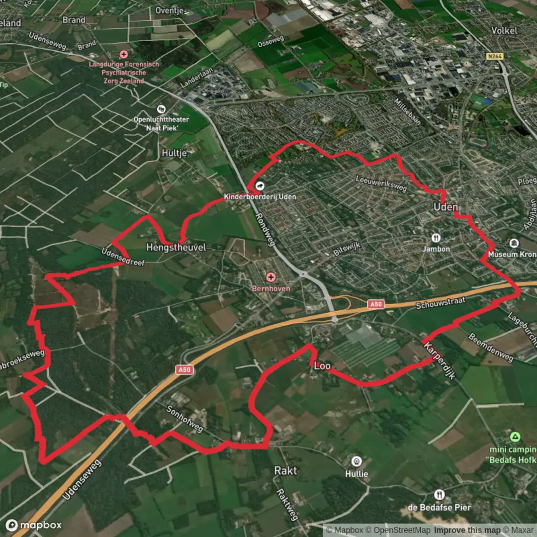 An image depicting the trail Buurtschap and Slabroeksche Loop and its surrounding area.