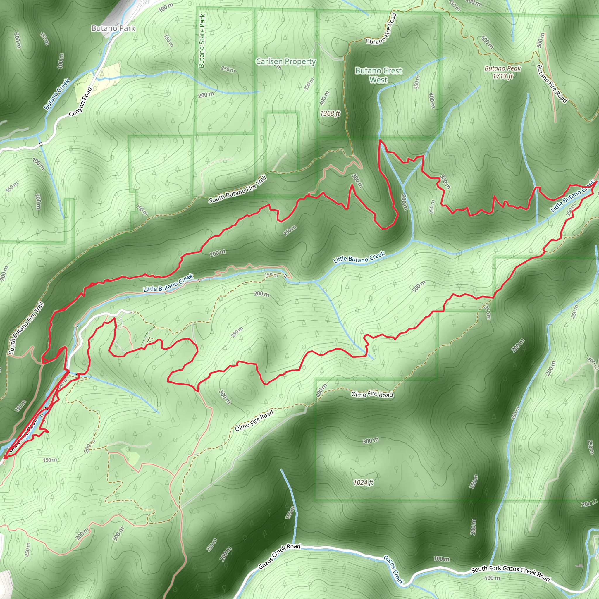Doe Ridge Trail and Jackson Flats Loop Trail mobile static map