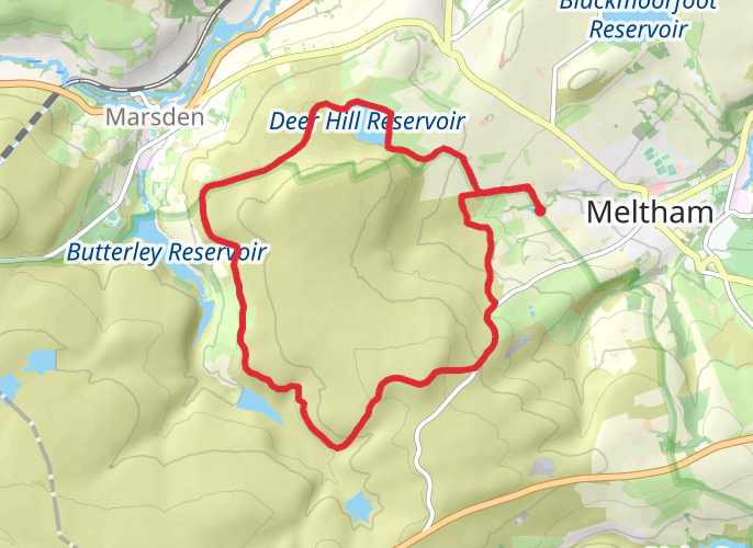 West Nab and deer hill reservoir mobile static map