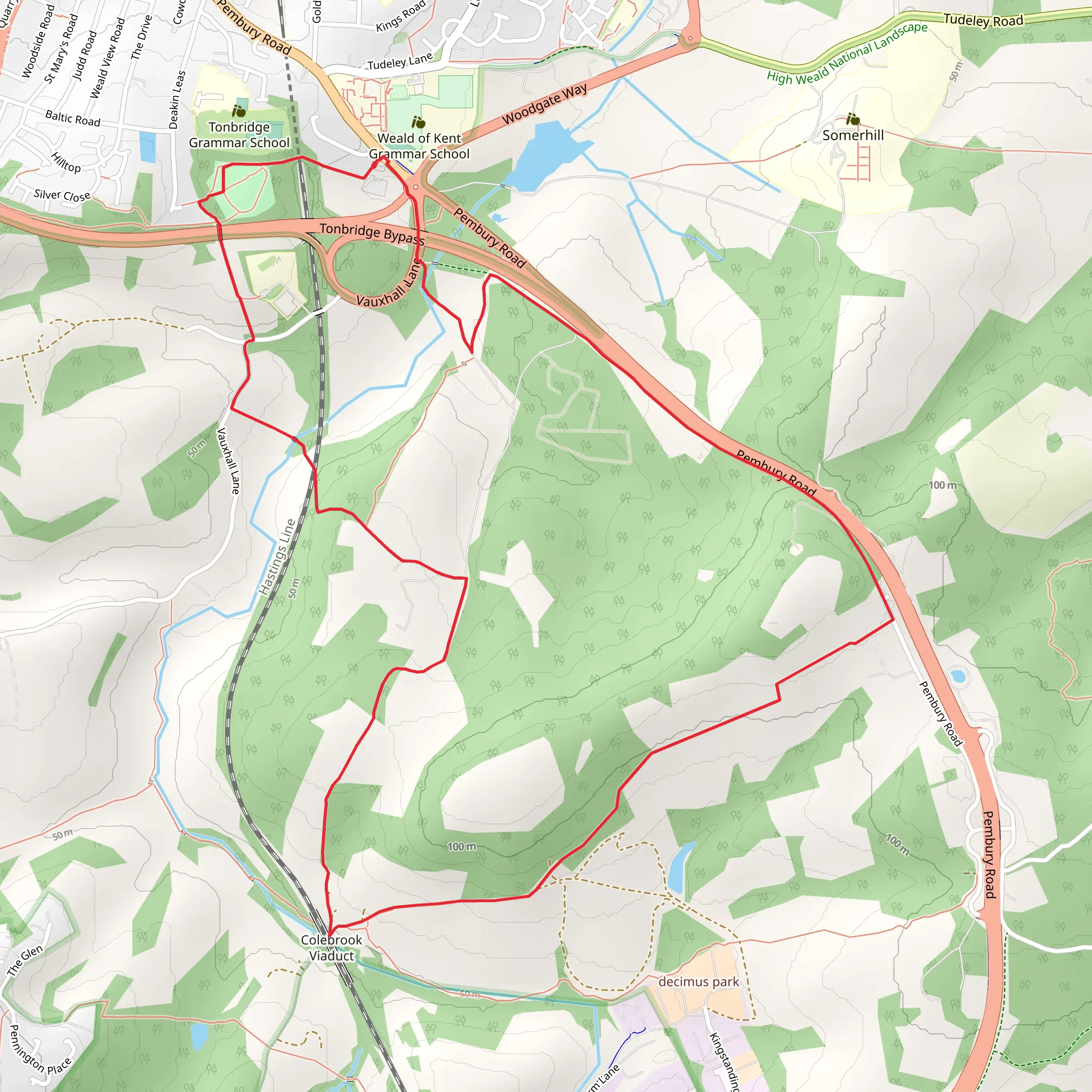 Tonbridge Wood Walk mobile static map