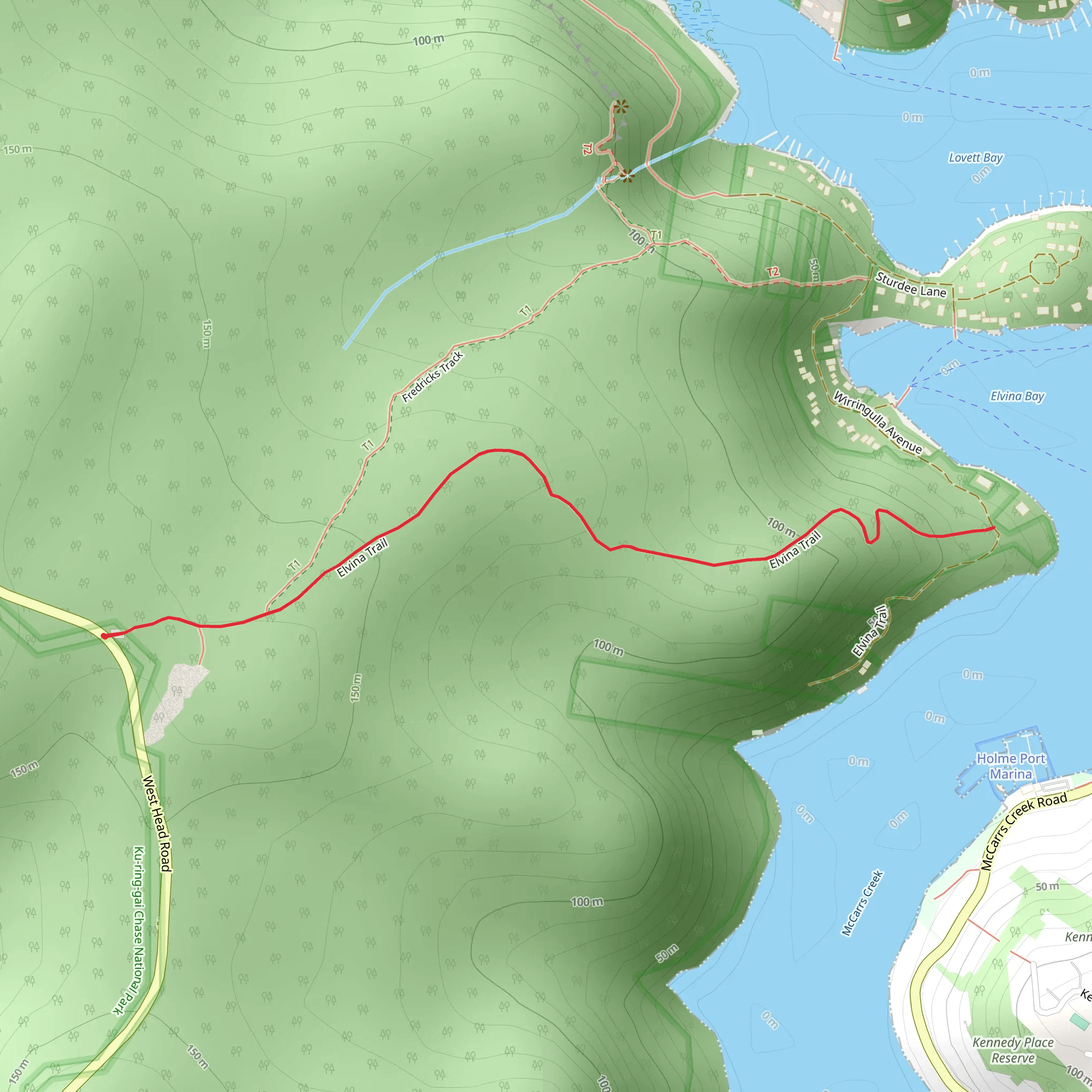 Elvina Trail mobile static map
