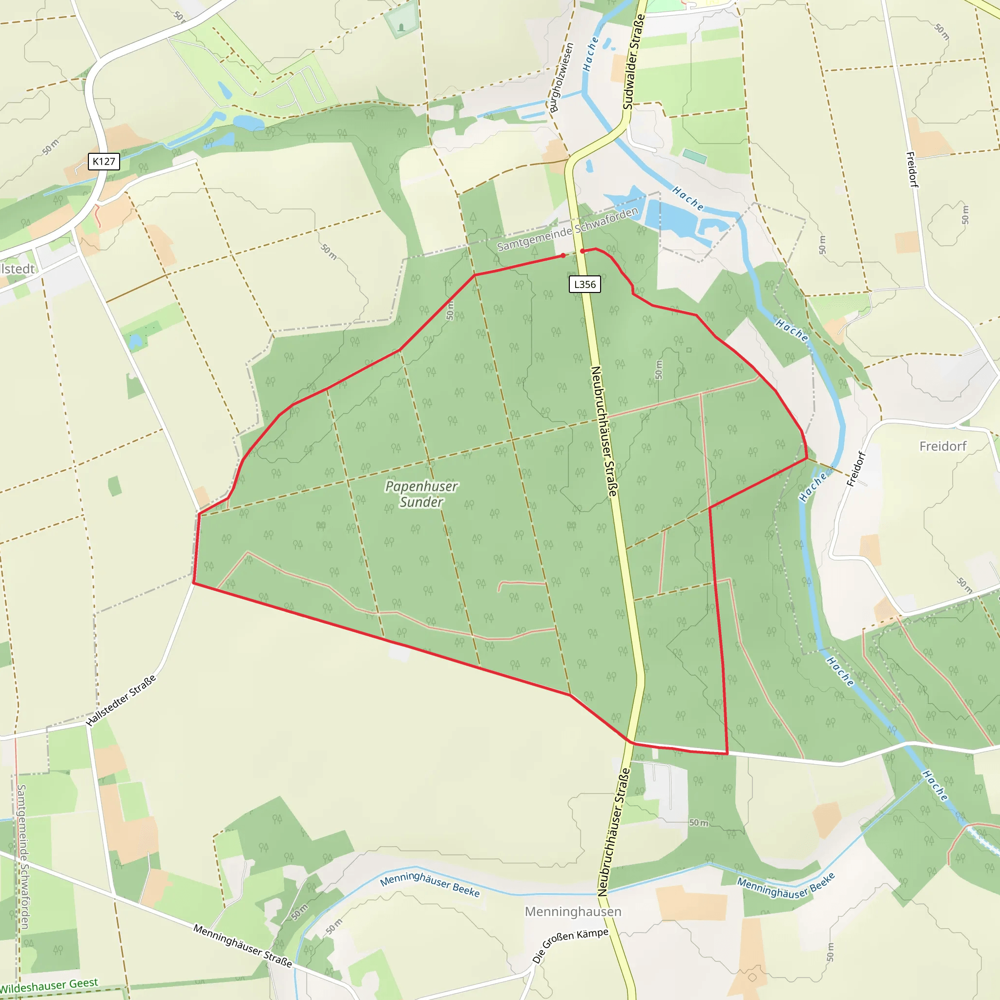 Papenhuser Sunder Loop mobile static map