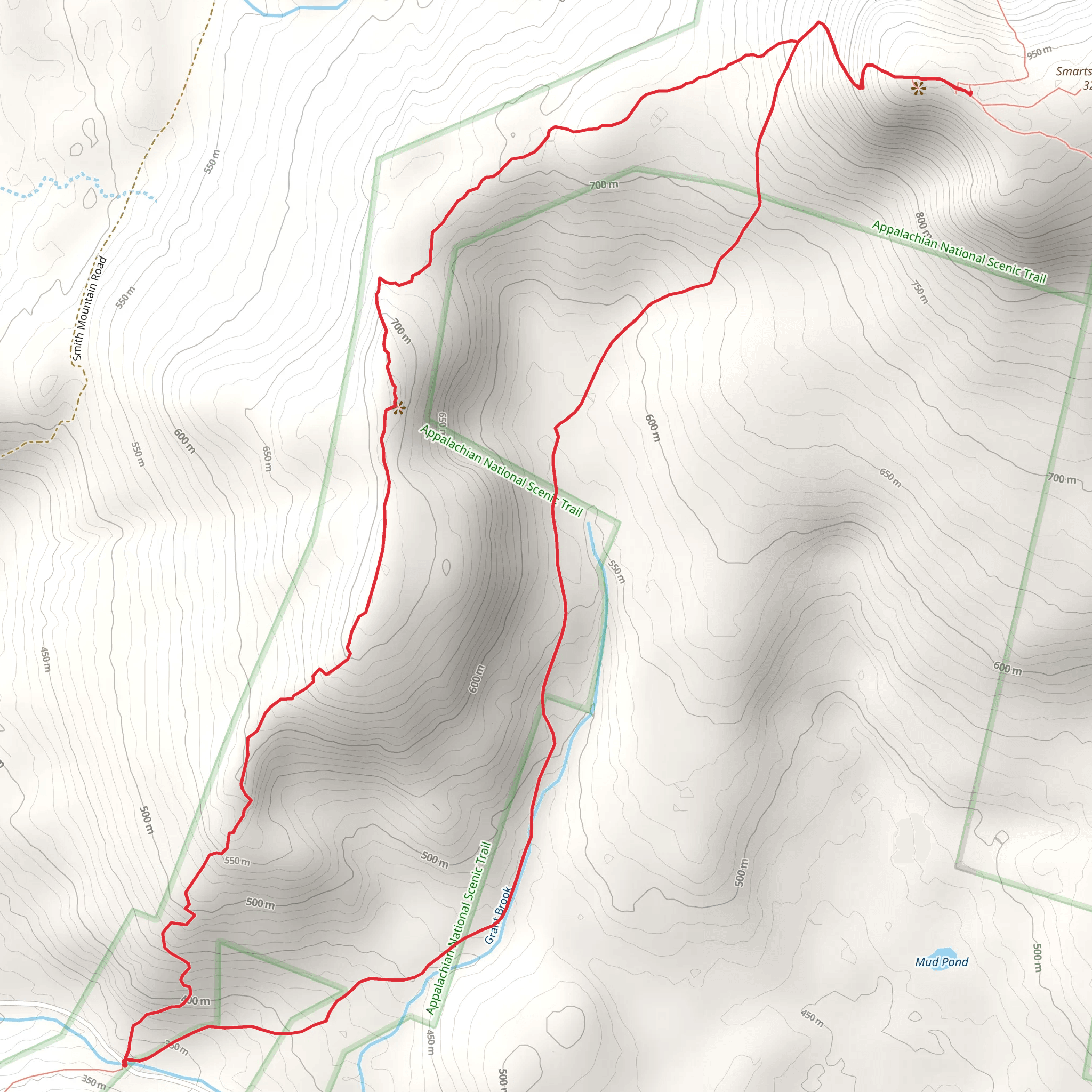 Grant Brook Loop via Appalachian Trail Loop mobile static map
