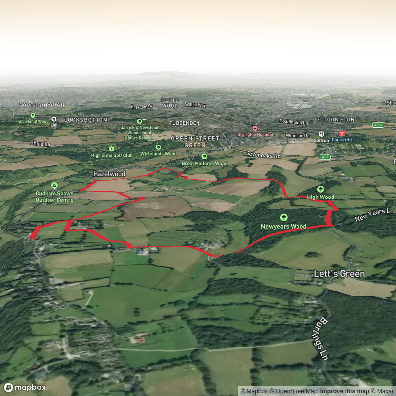 Kent - Cudham, Hazelwood, Strawberry Bank and New Year Wood Loop