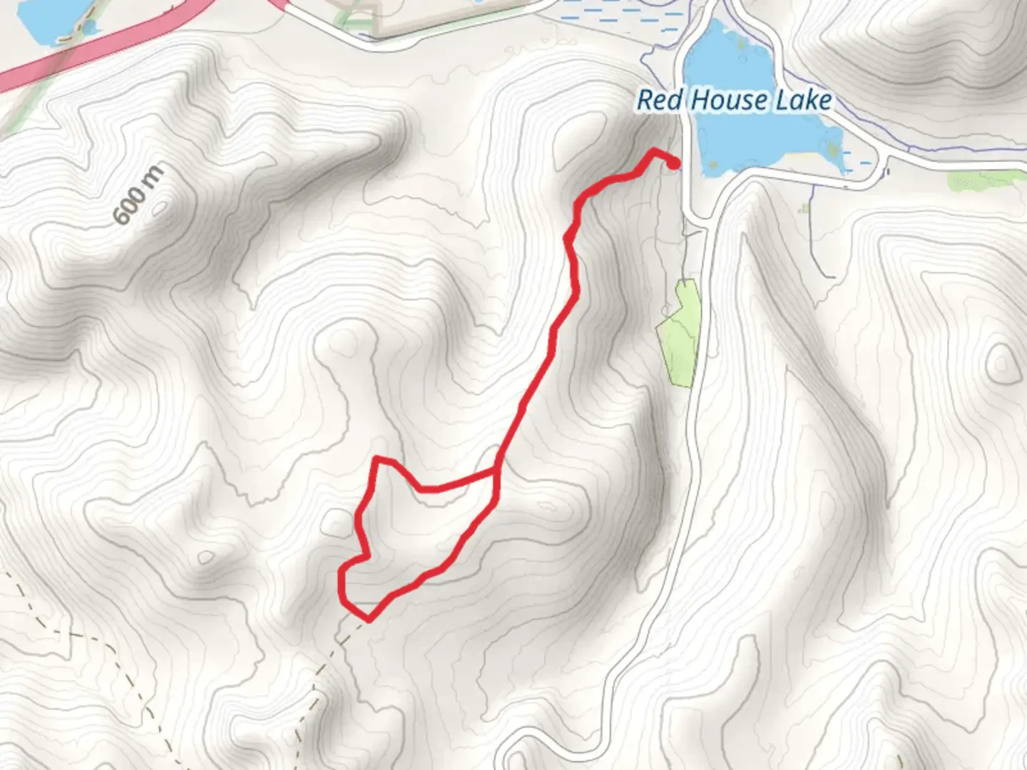 An image depicting the trail Red House Lake Loop and its surrounding area.