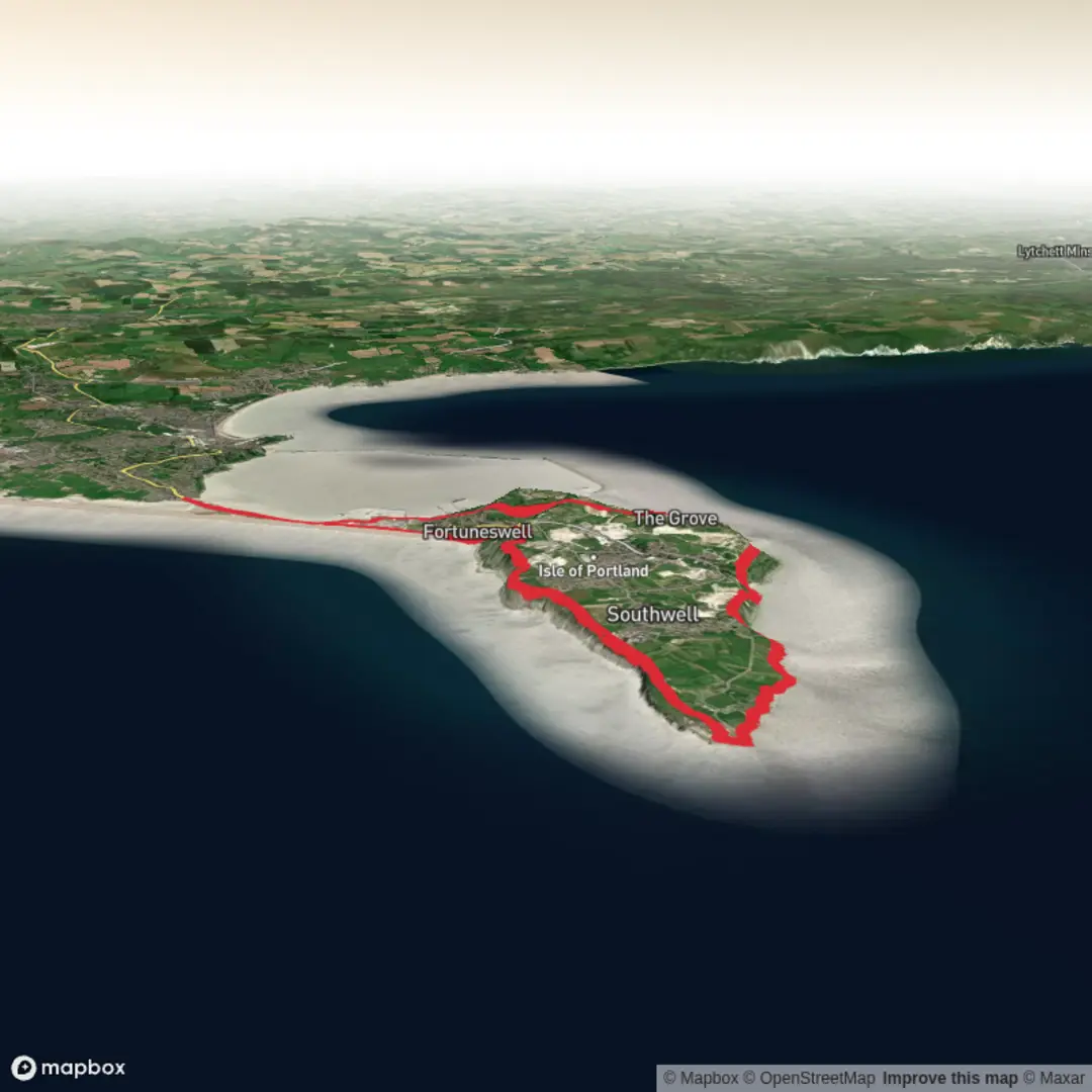 An image depicting the trail SWCP Portland Circuit and its surrounding area.