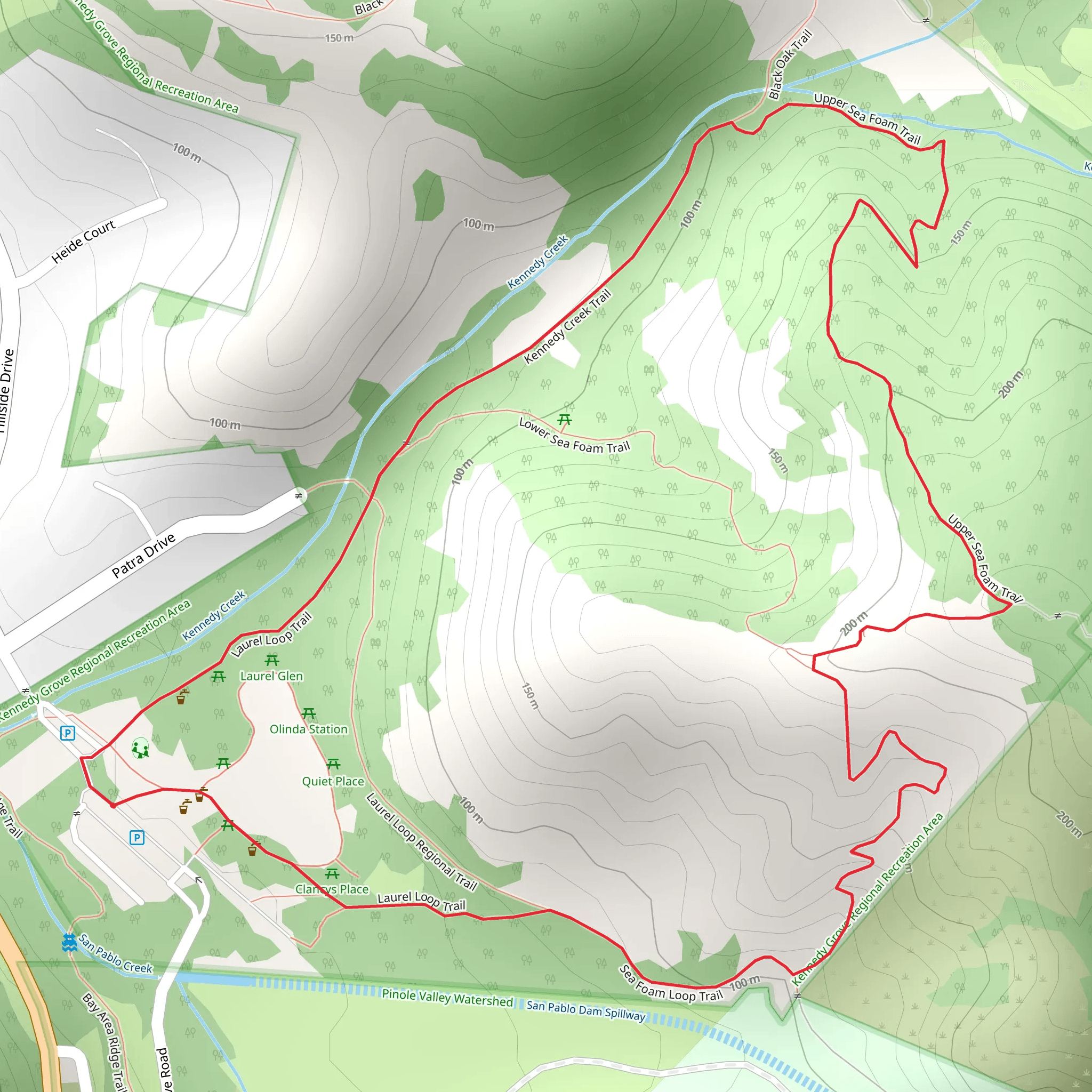 Kennedy Creek and Sea Foam Loop Trail mobile static map