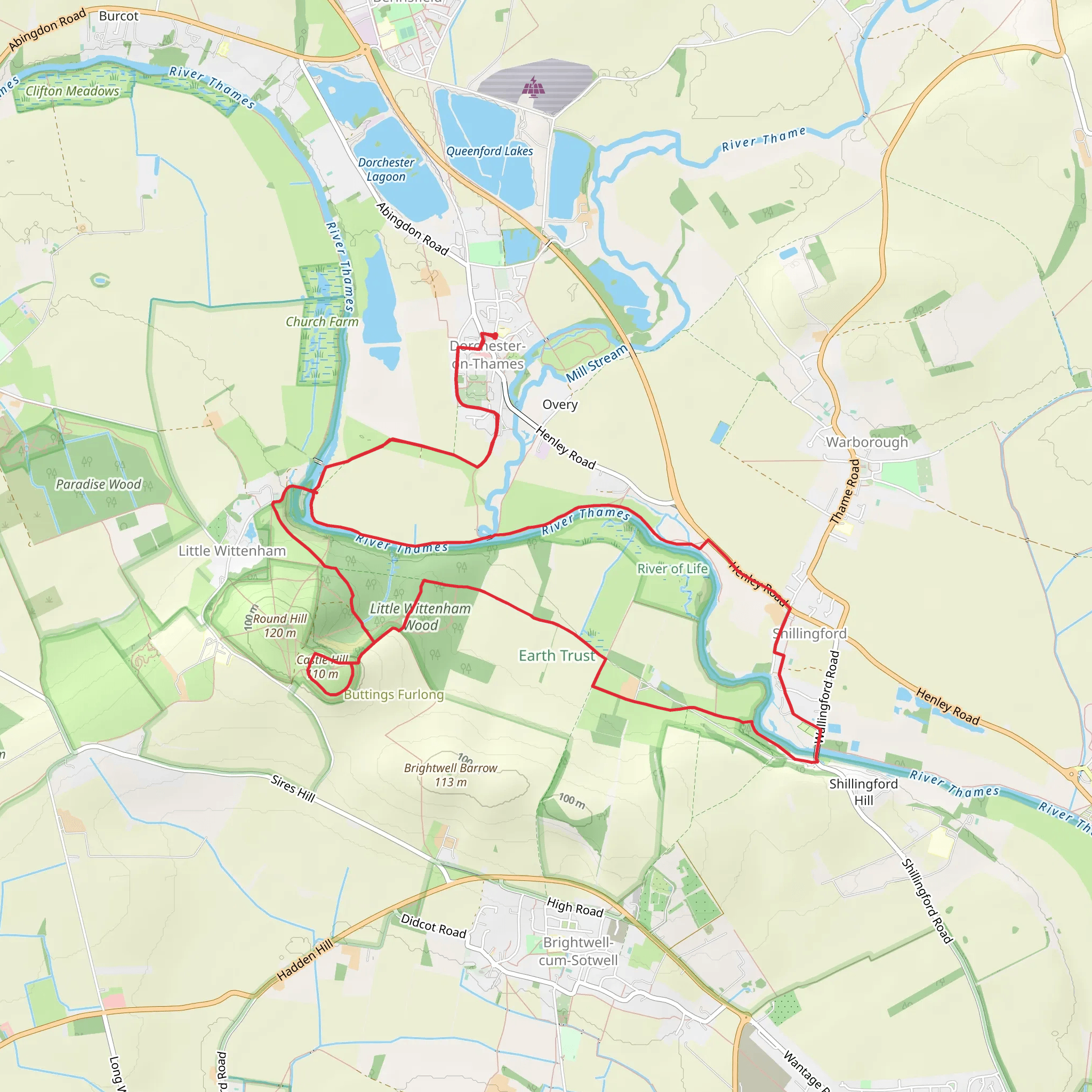 Dorchester Circular Walk mobile static map