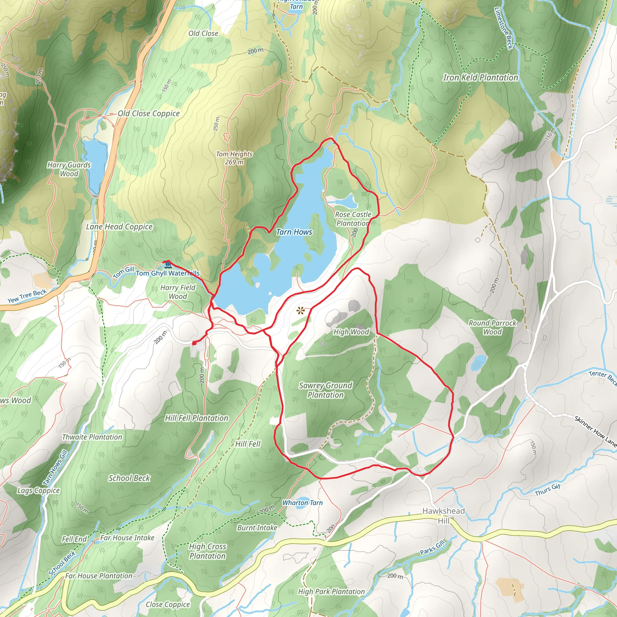 Tarn Hows and Sawrey Ground Plantation mobile static map